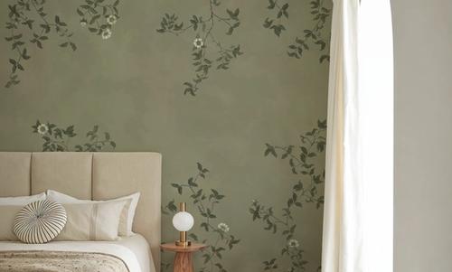 Rambling Rose, Ivory on Jade