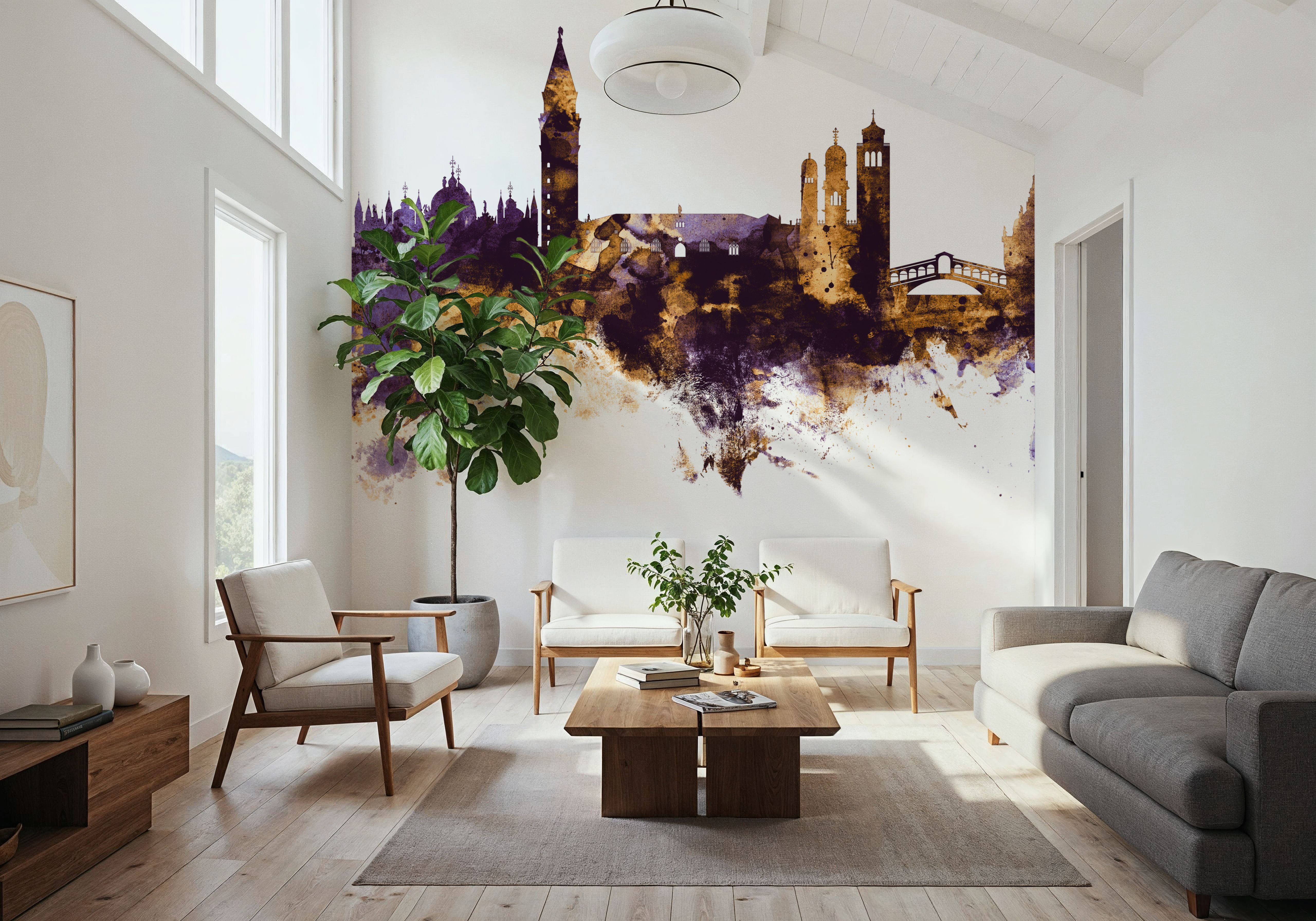 Venice Itay Skyline Purple & Gold