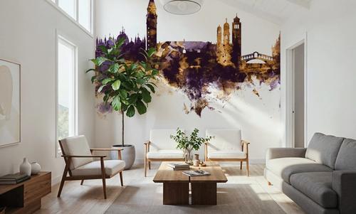 Venice Itay Skyline Purple & Gold