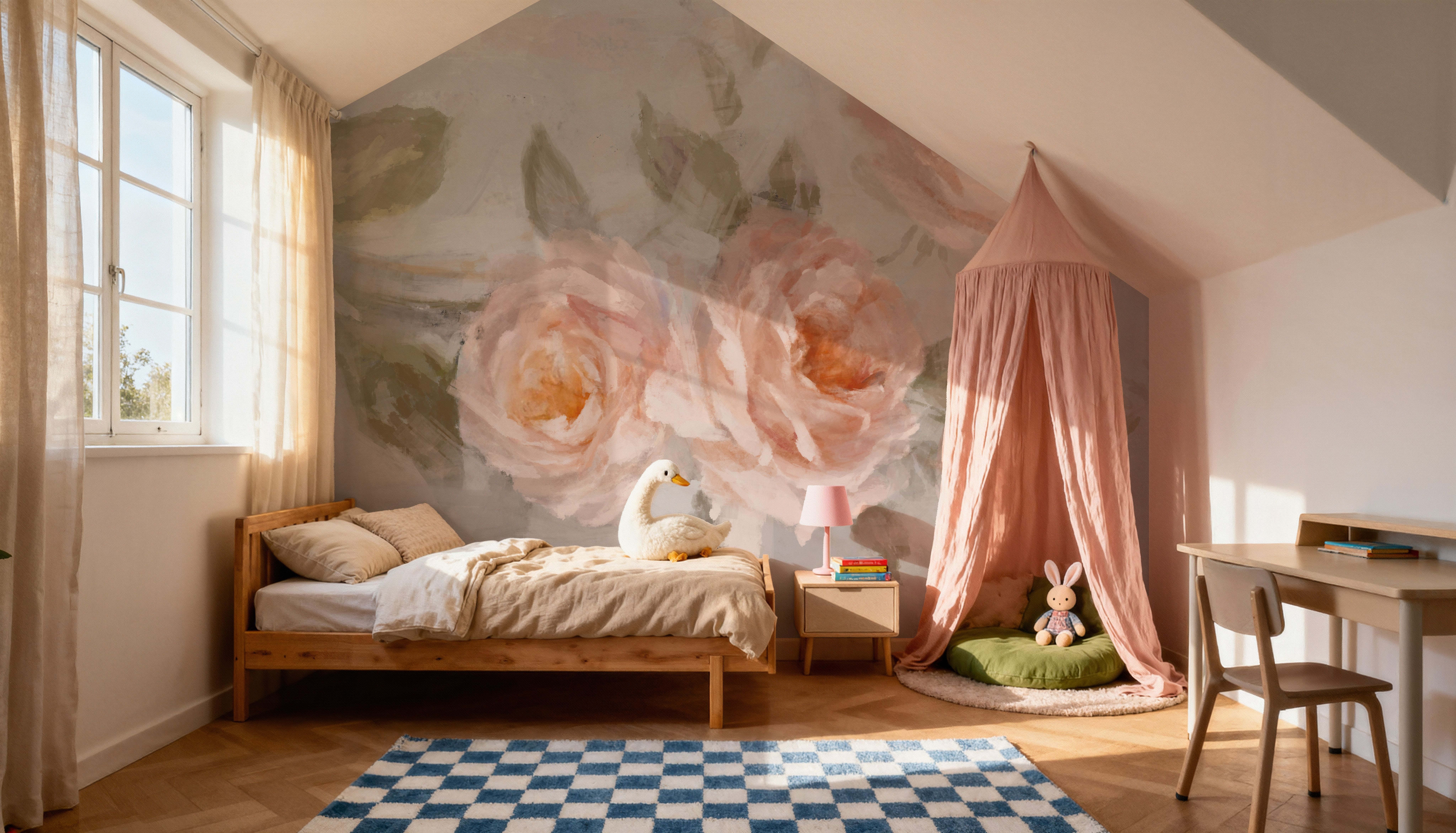 A Sprig of Roses II, Wallpaper