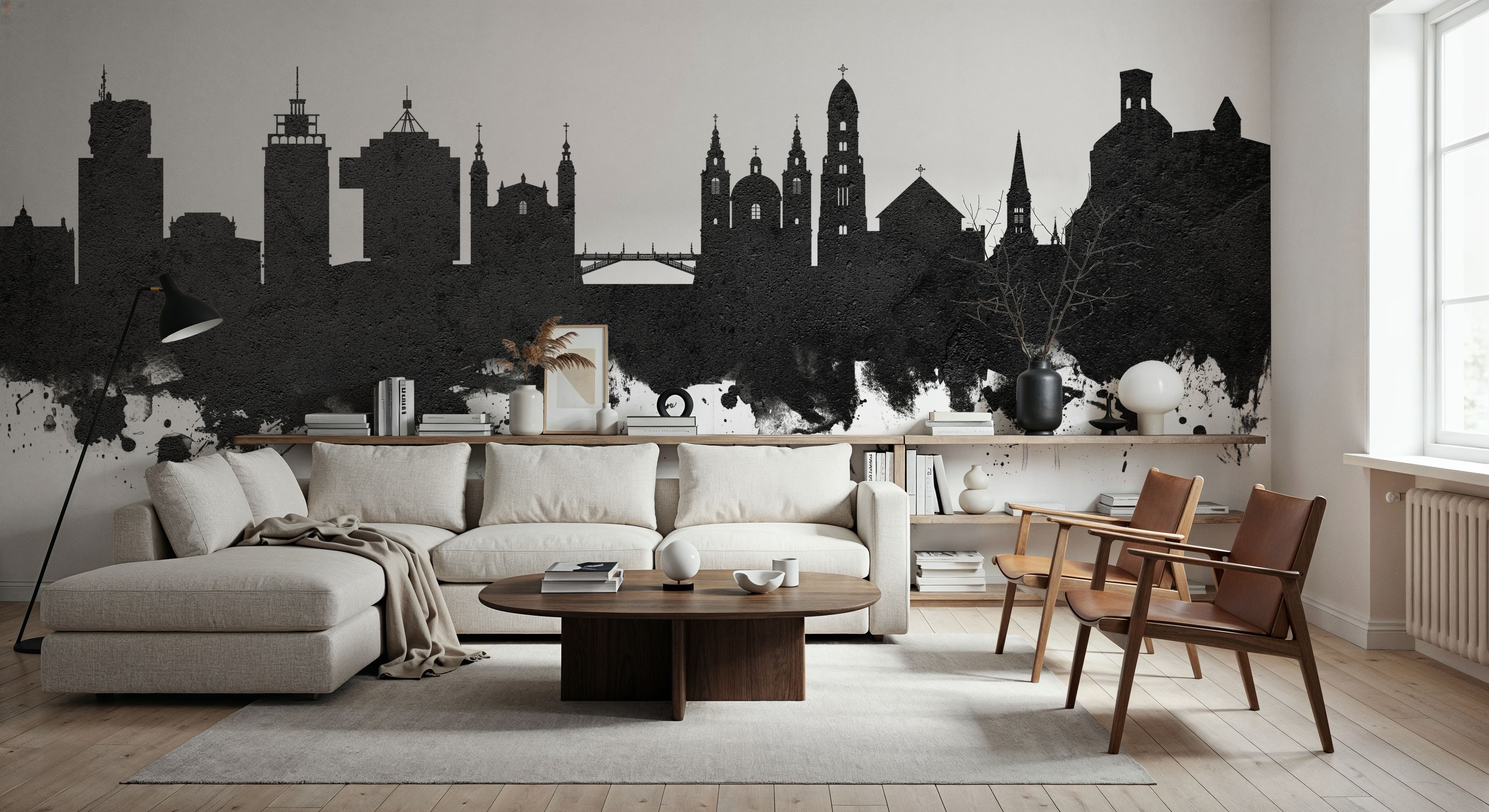 Ljubljana Slovenia Skyline Black & White