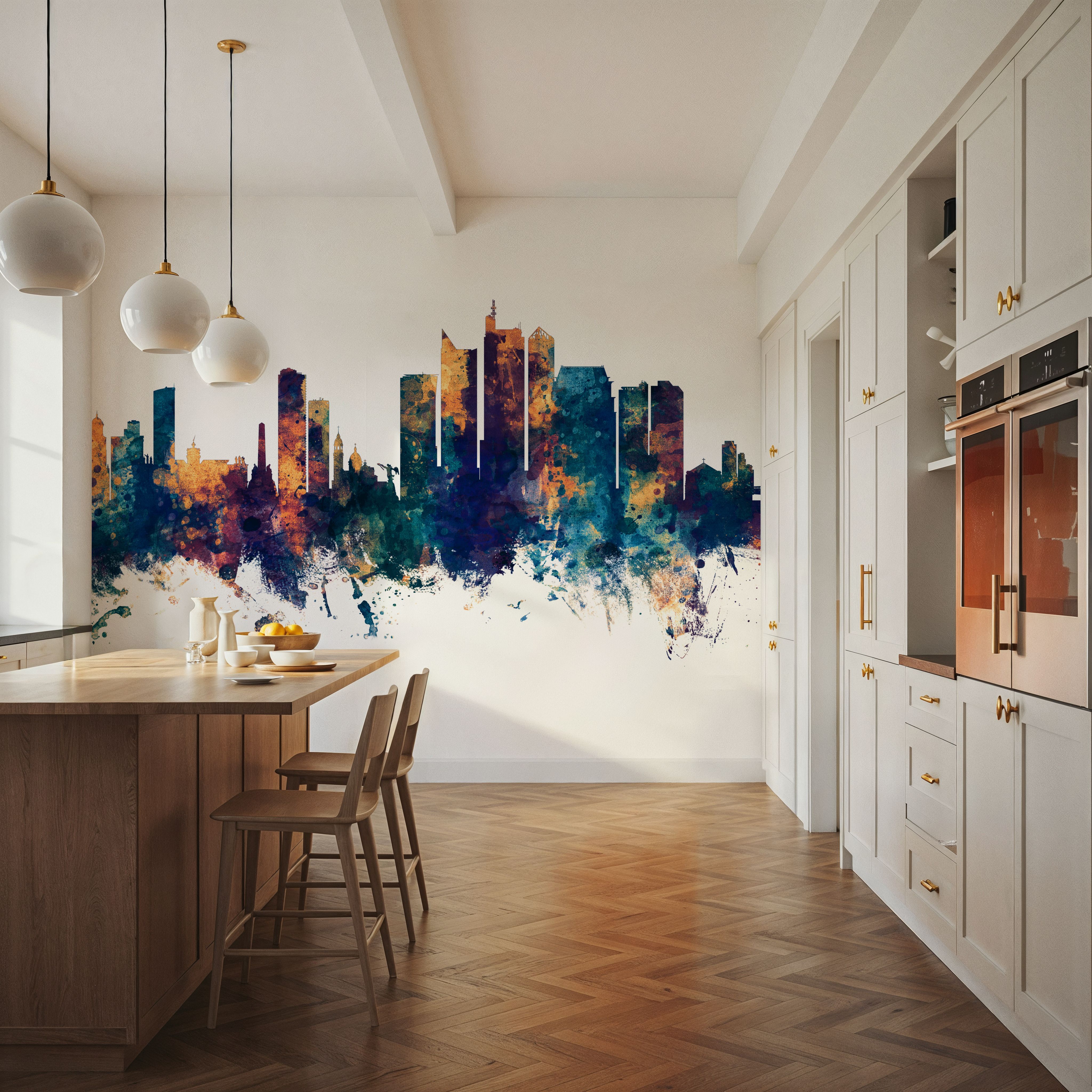 Manila Philippines Skyline Blue & Bronze