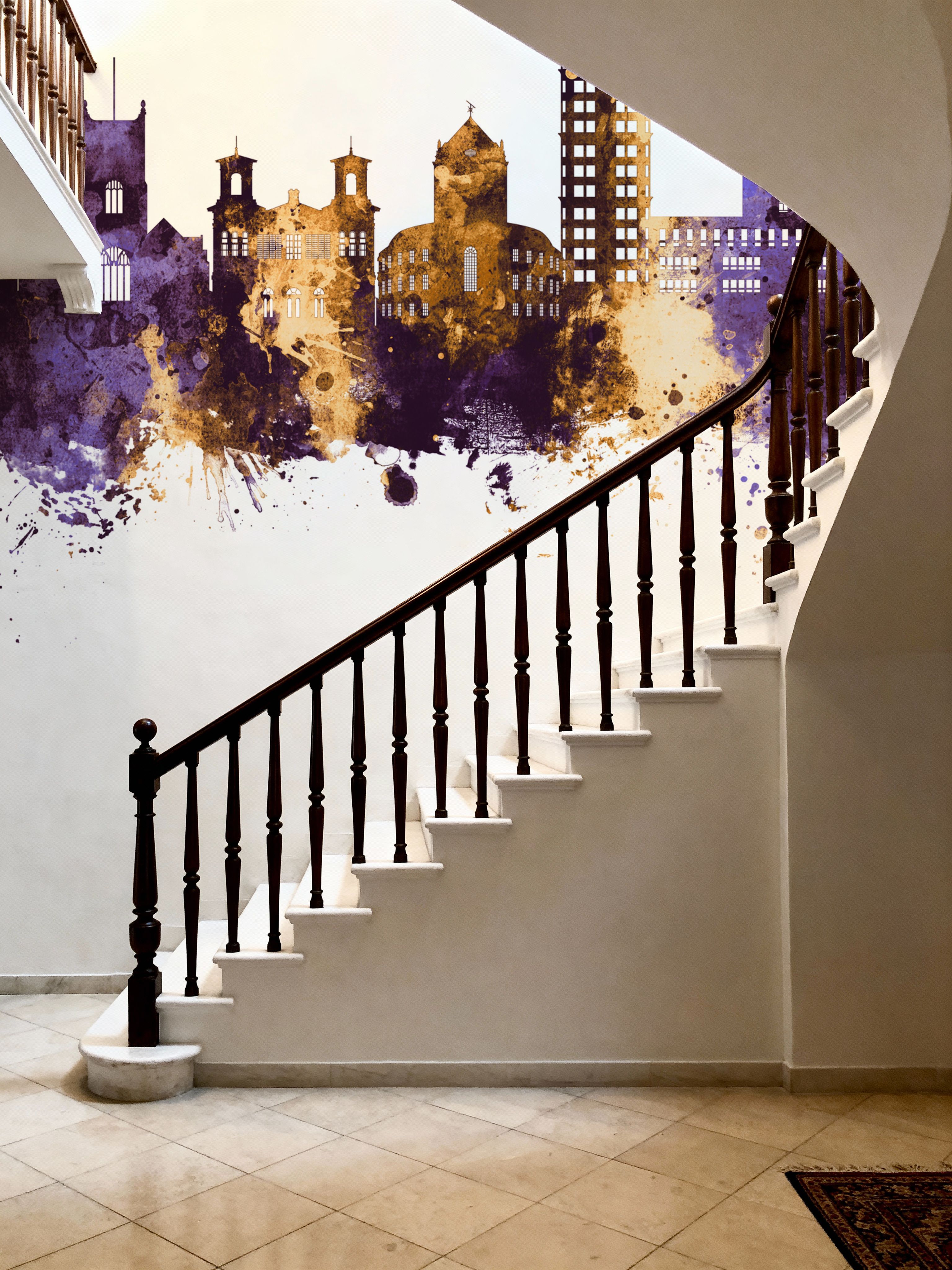 Kingston upon Thames England Skyline Purple & Gold