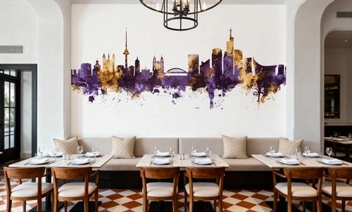 Vilnius Lithuania Skyline Purple & Gold