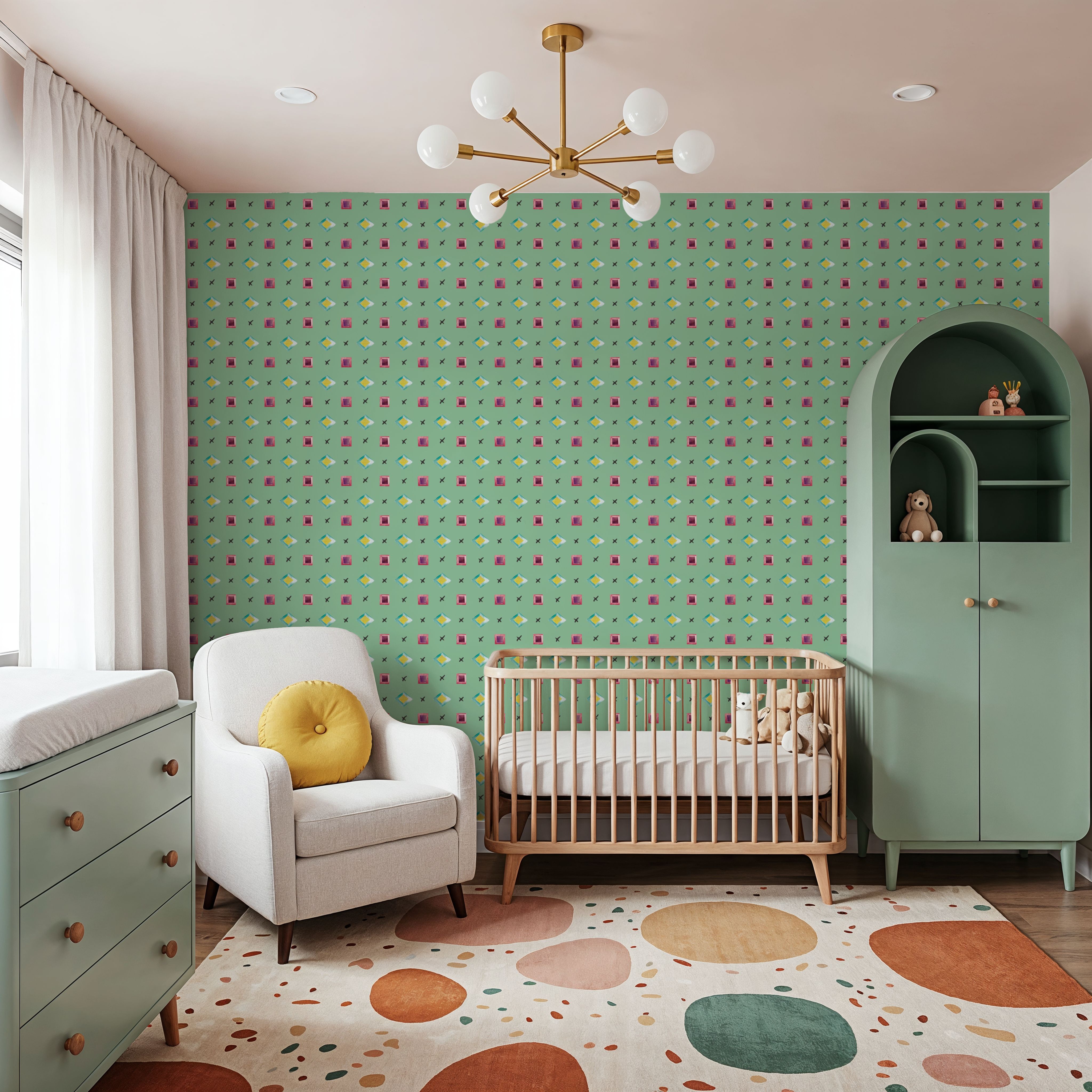 Boho Symbols Light Green