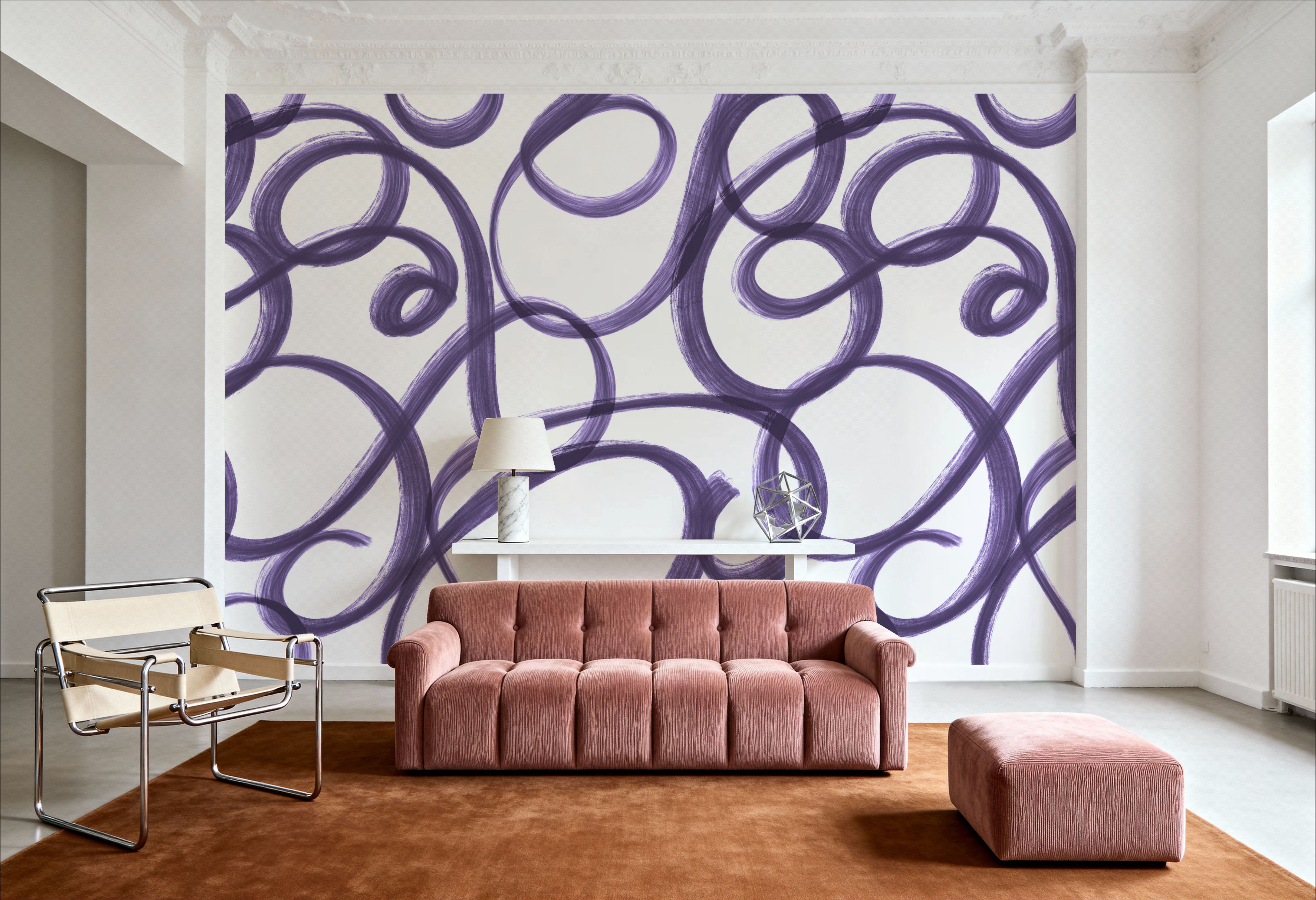 Curly Brush Lines, Grape