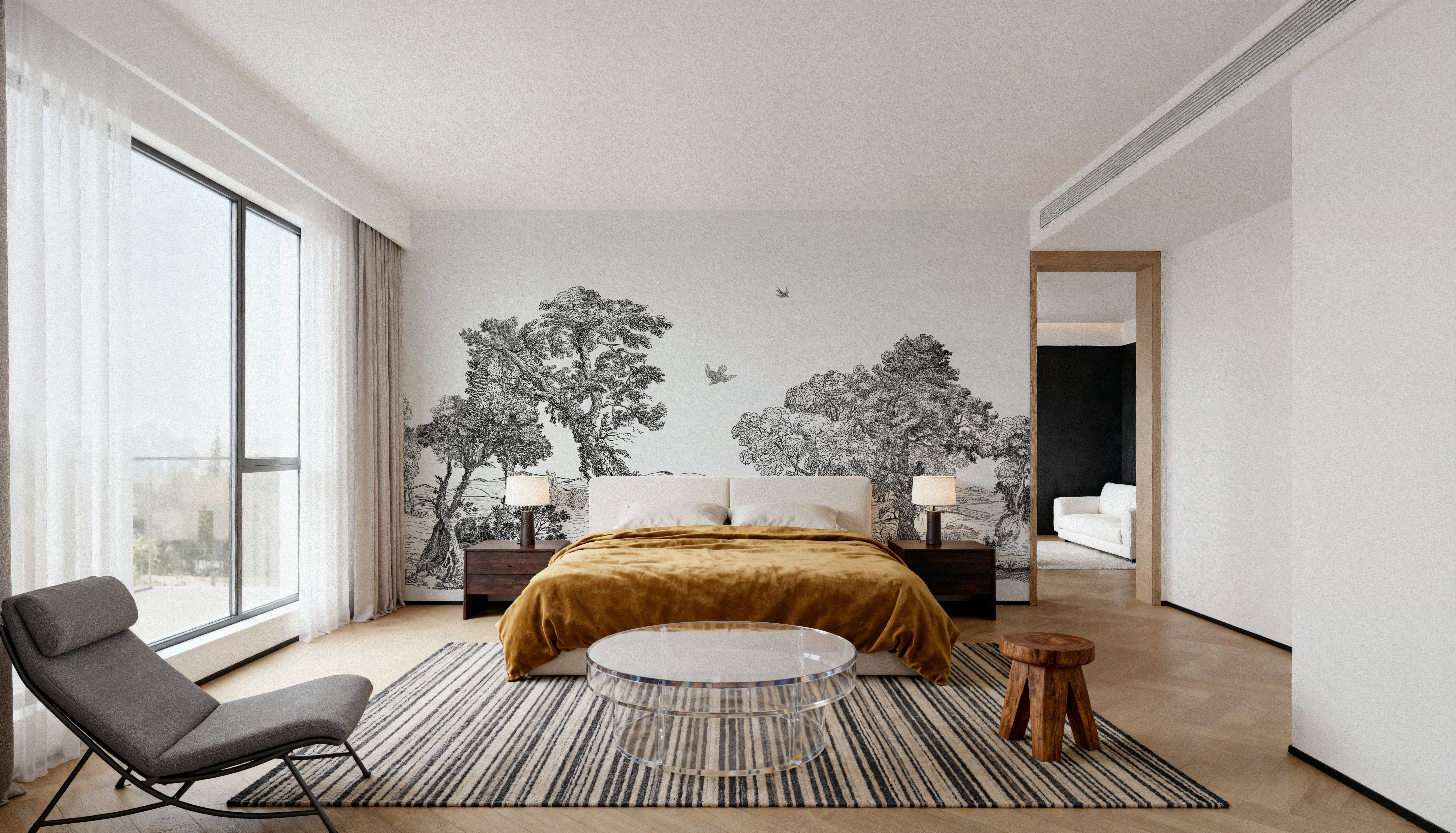 French Landscape, Black Ink