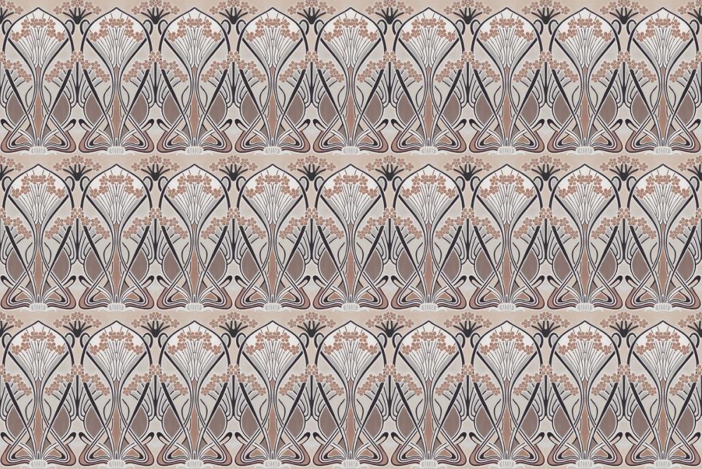 Floral Art Deco Aura, Walnut Dust