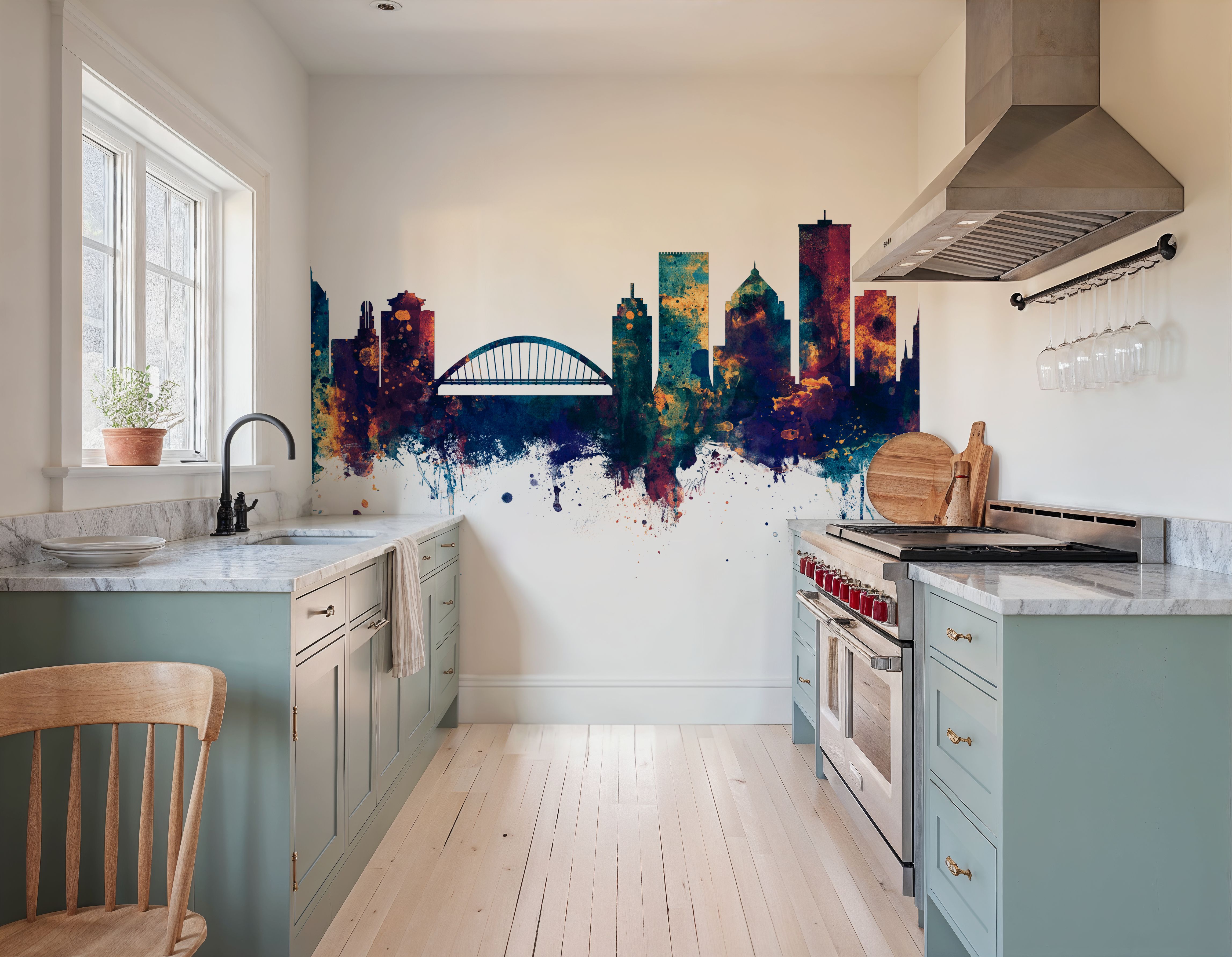 Rochester New York Skyline Blue & Bronze