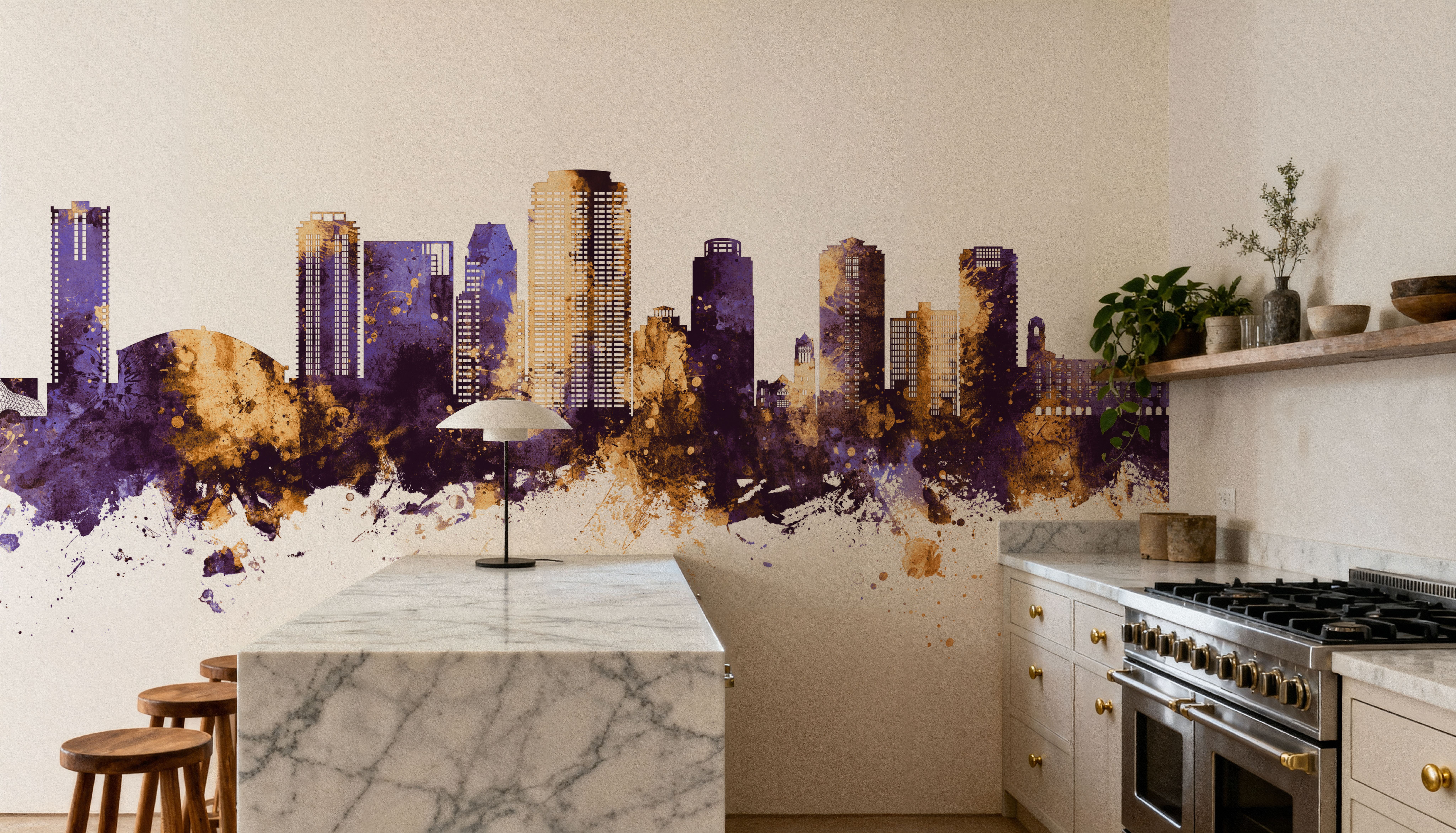 St Petersburg Florida Skyline Purple & Gold