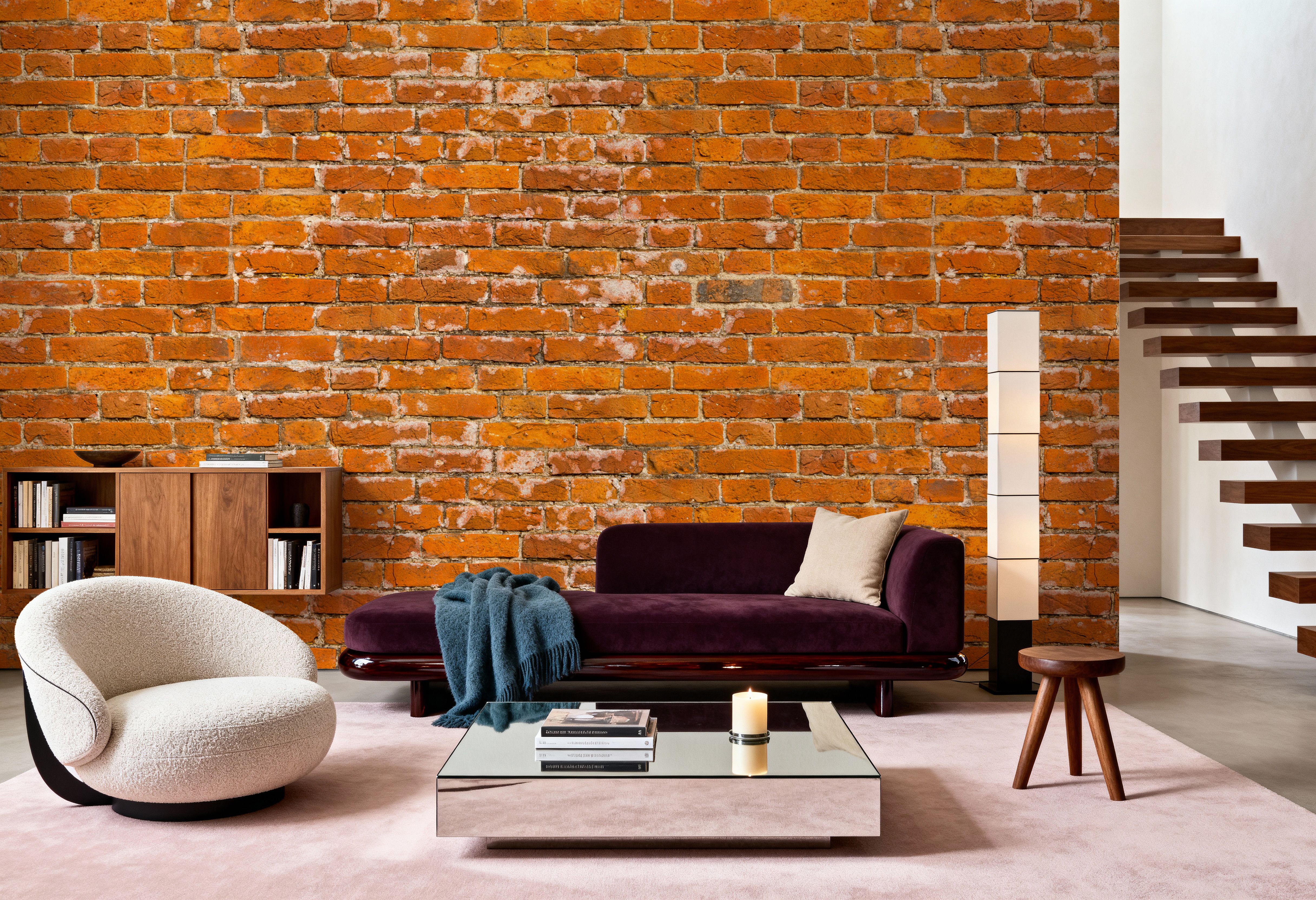 Weathered Red Brick Wall
