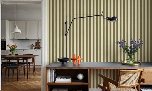 Ticking Awning Stripes, Khaki