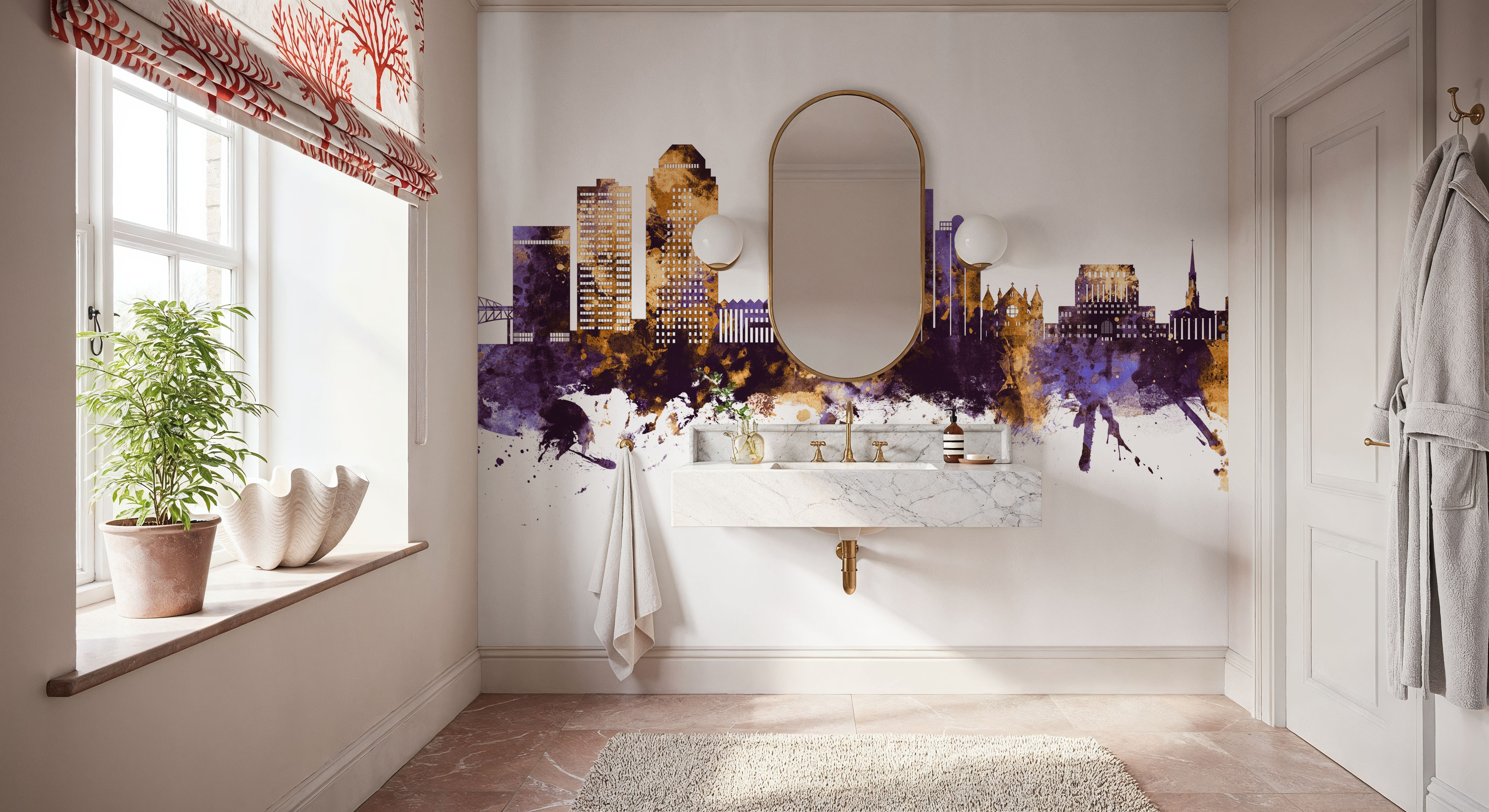 Shreveport Louisiana Skyline Purple & Gold