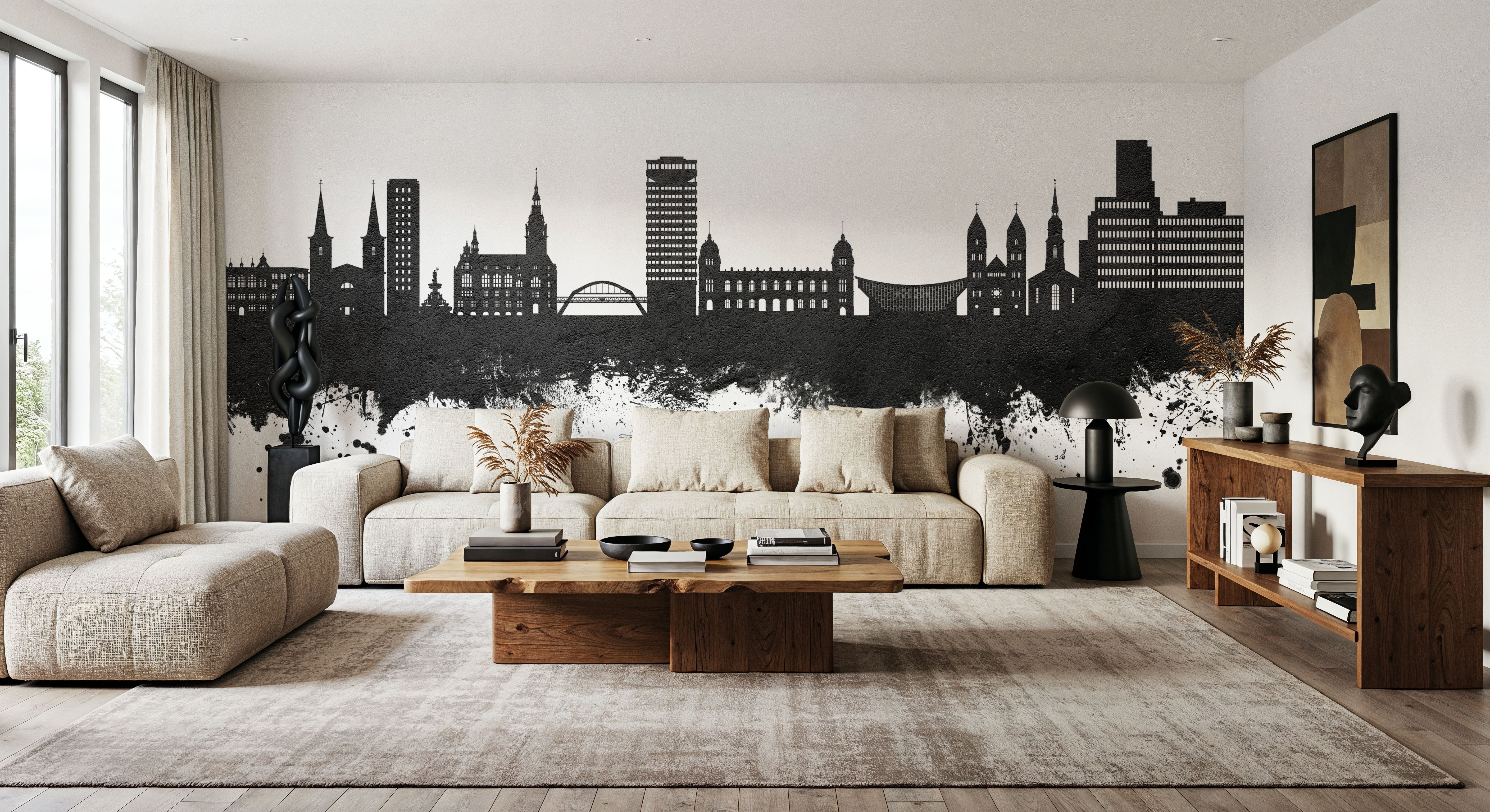 Wuppertal Germany Skyline Black & White