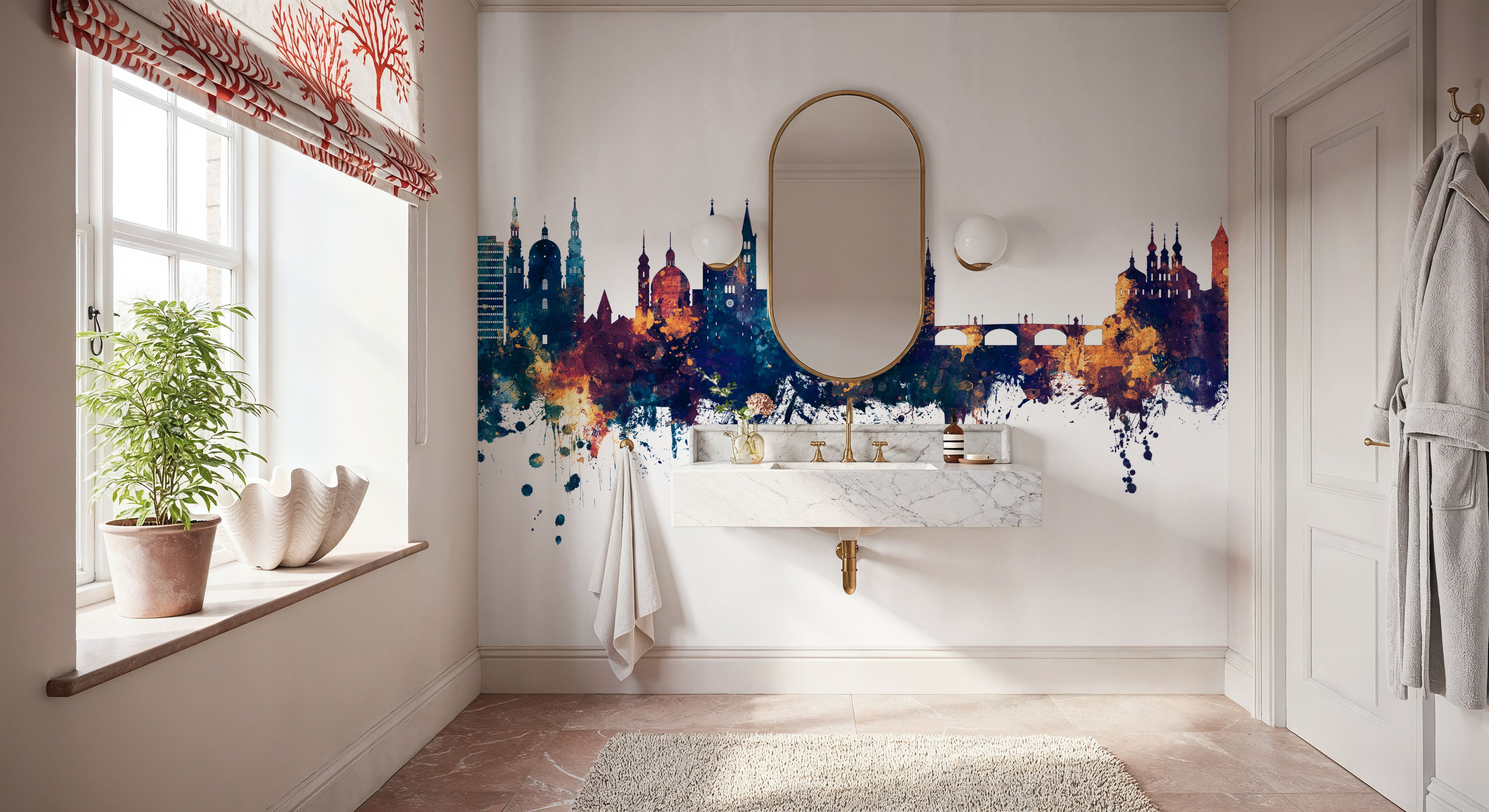 Würzburg Germany Skyline Blue & Bronze