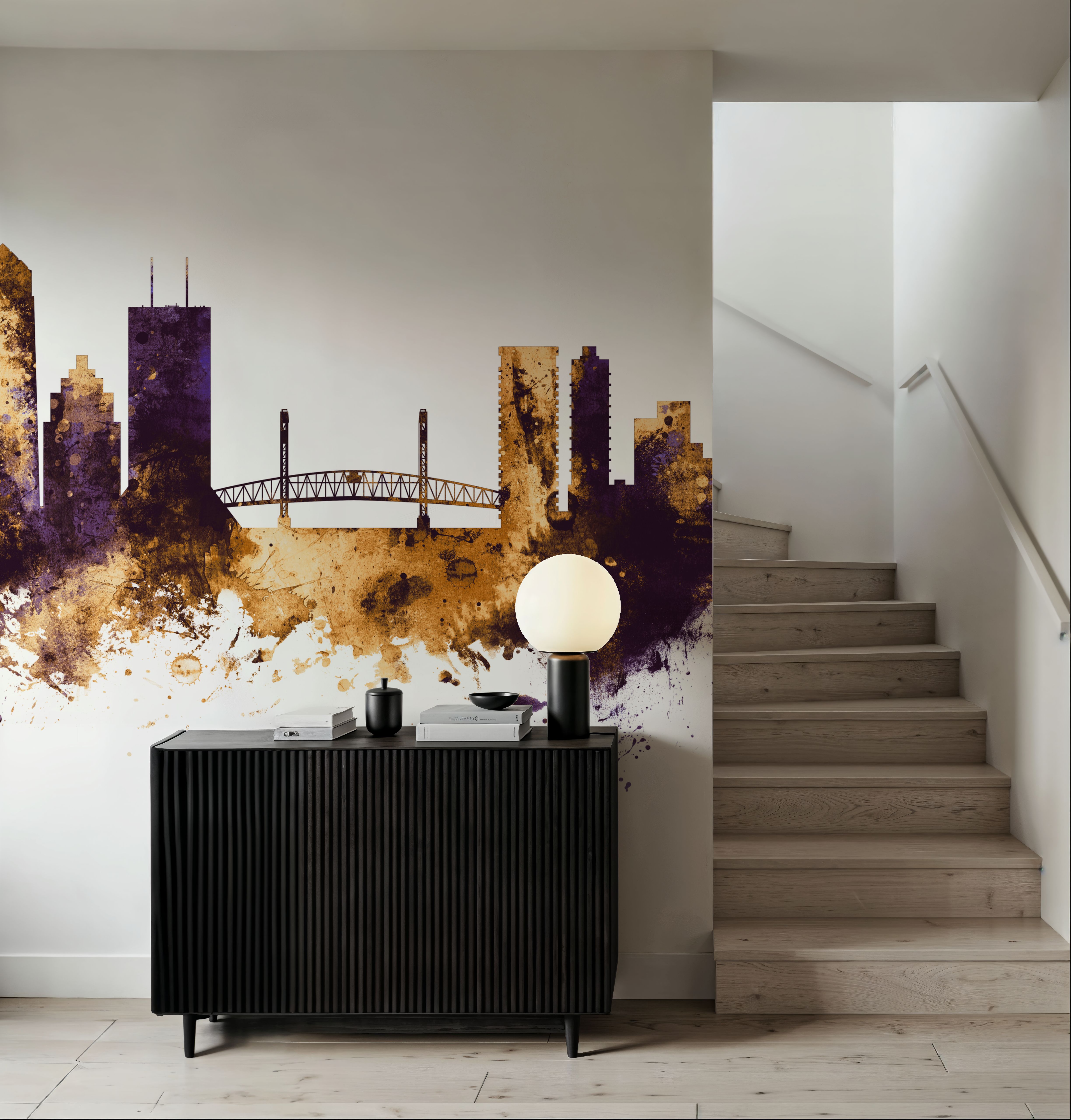 Jacksonville Florida Skyline Purple & Gold