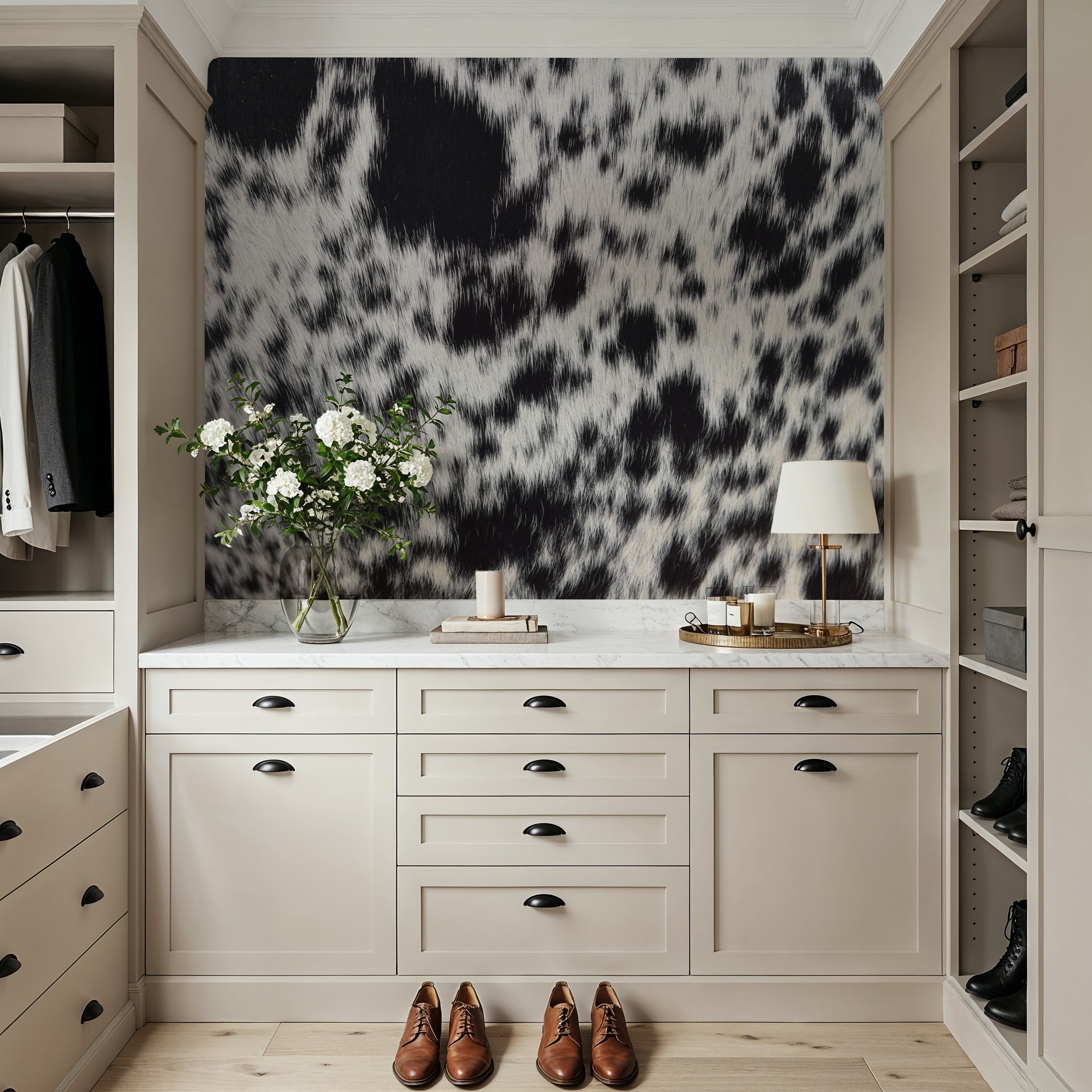 Black Spotted Cow Hide