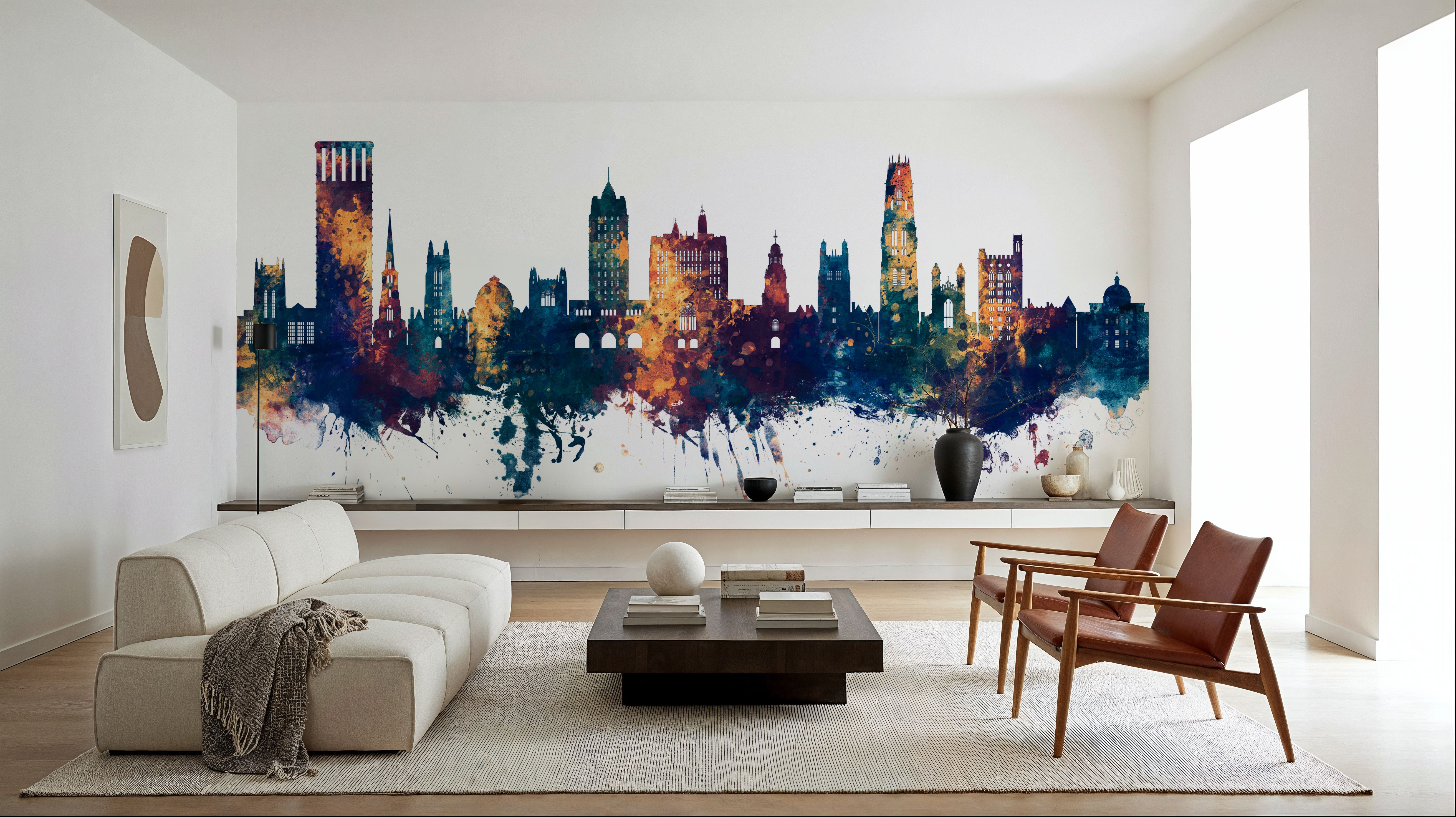 New Haven Connecticut Skyline Blue & Bronze