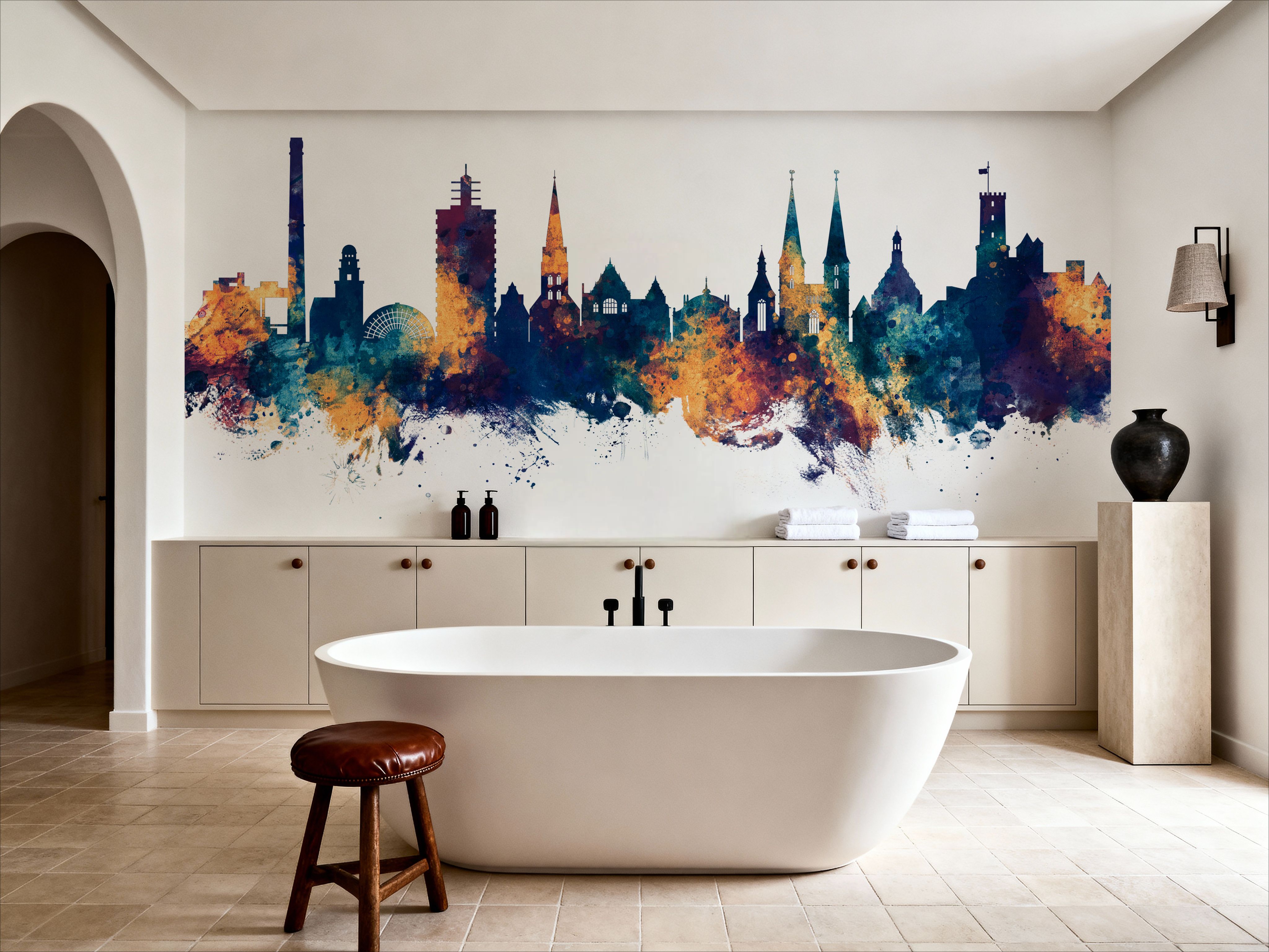 Bielefeld Germany Skyline Blue & Bronze