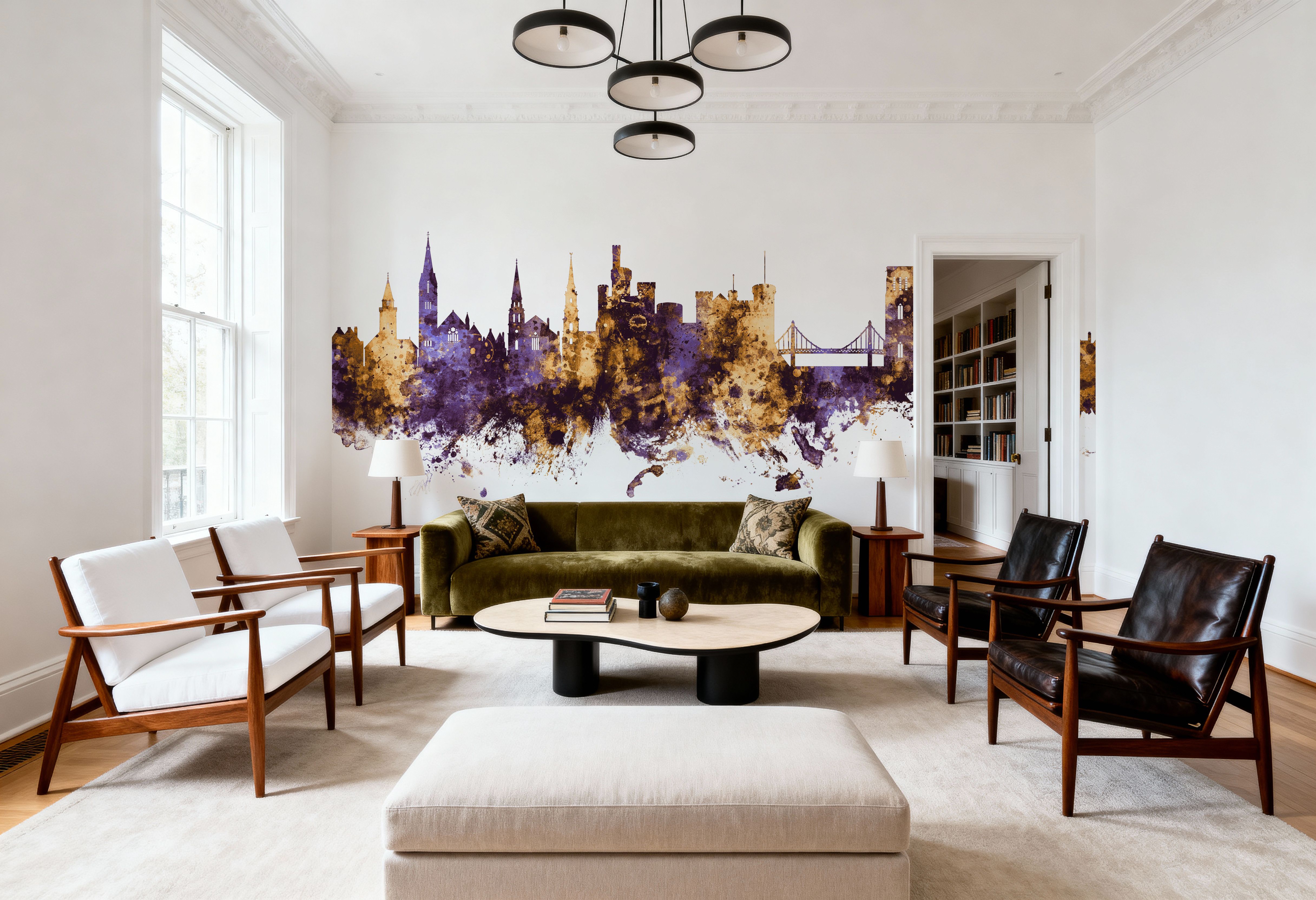 Inverness Scotland Skyline Purple & Gold