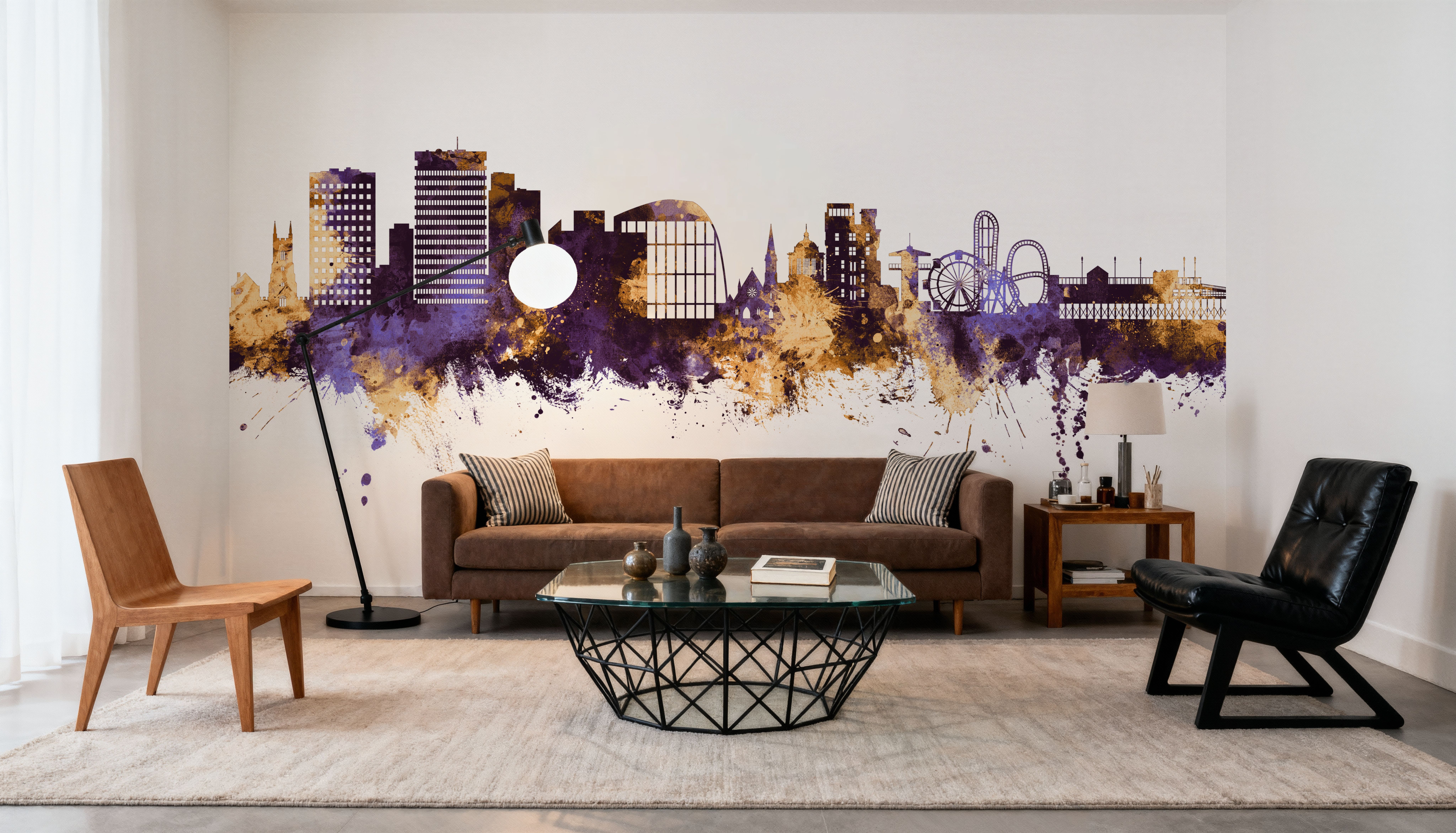 Southend-on-Sea England Skyline Purple & Gold