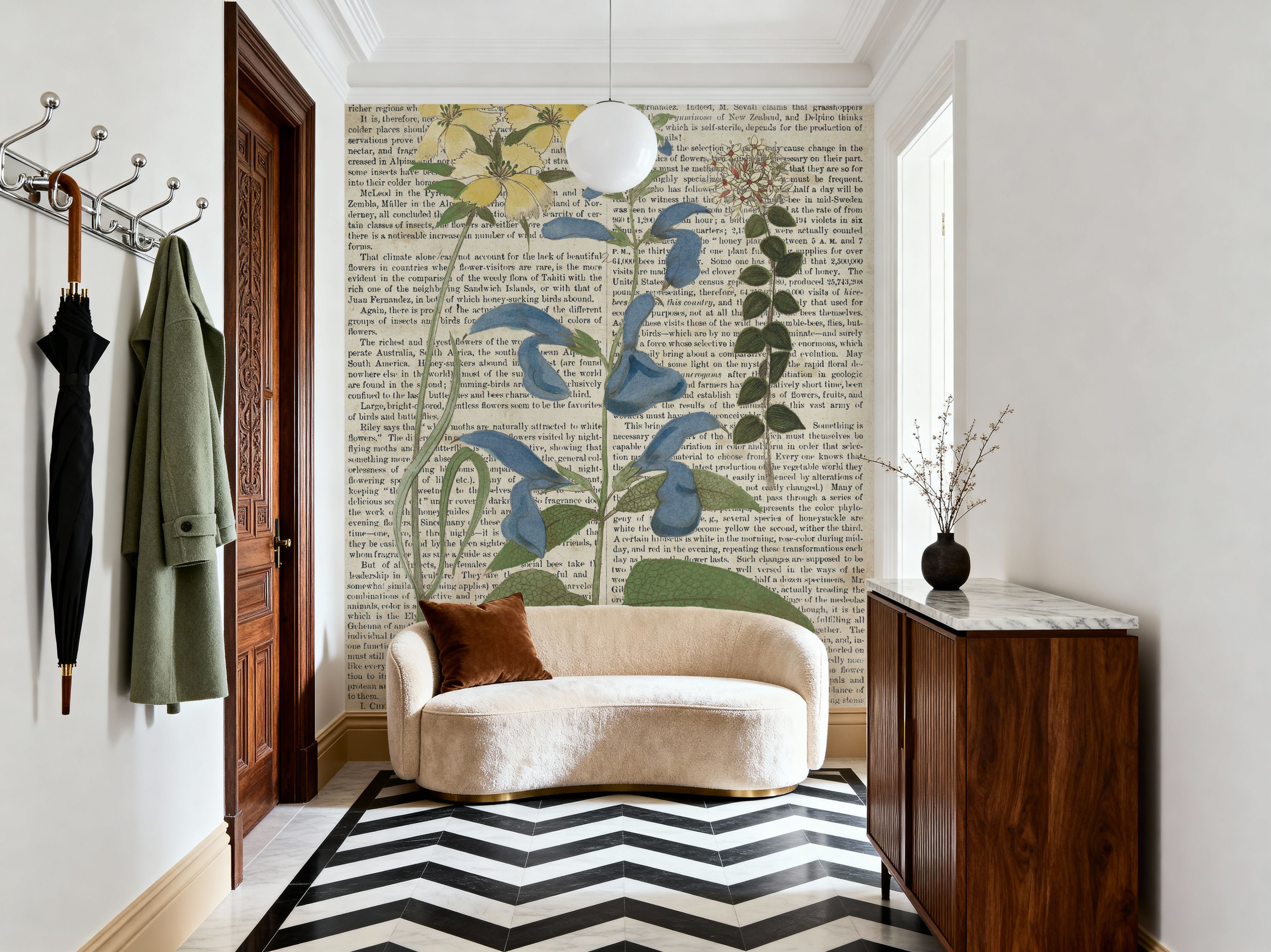 Salvia Florals on Newsprint II