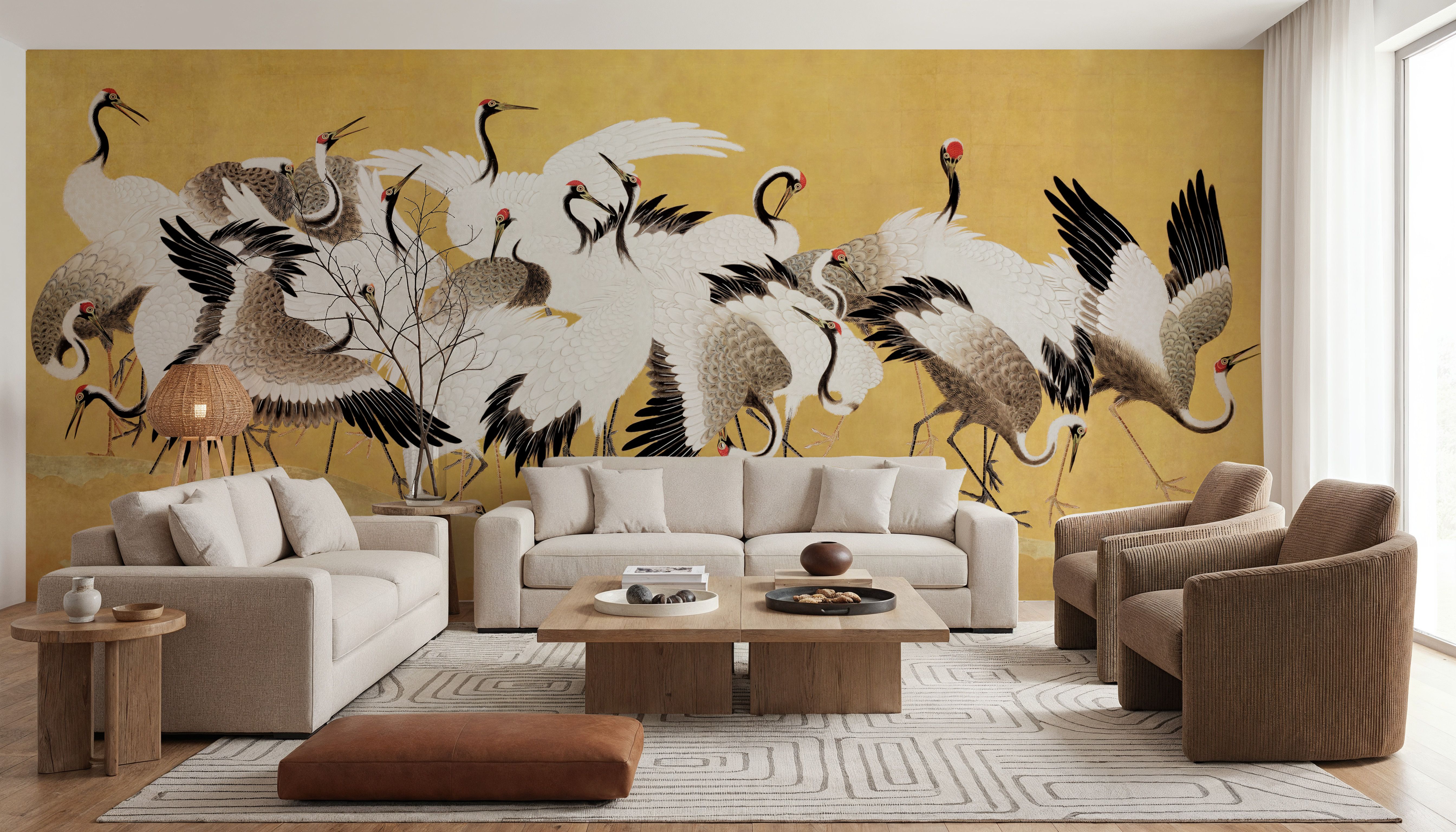 Japanese Flock of Cranes