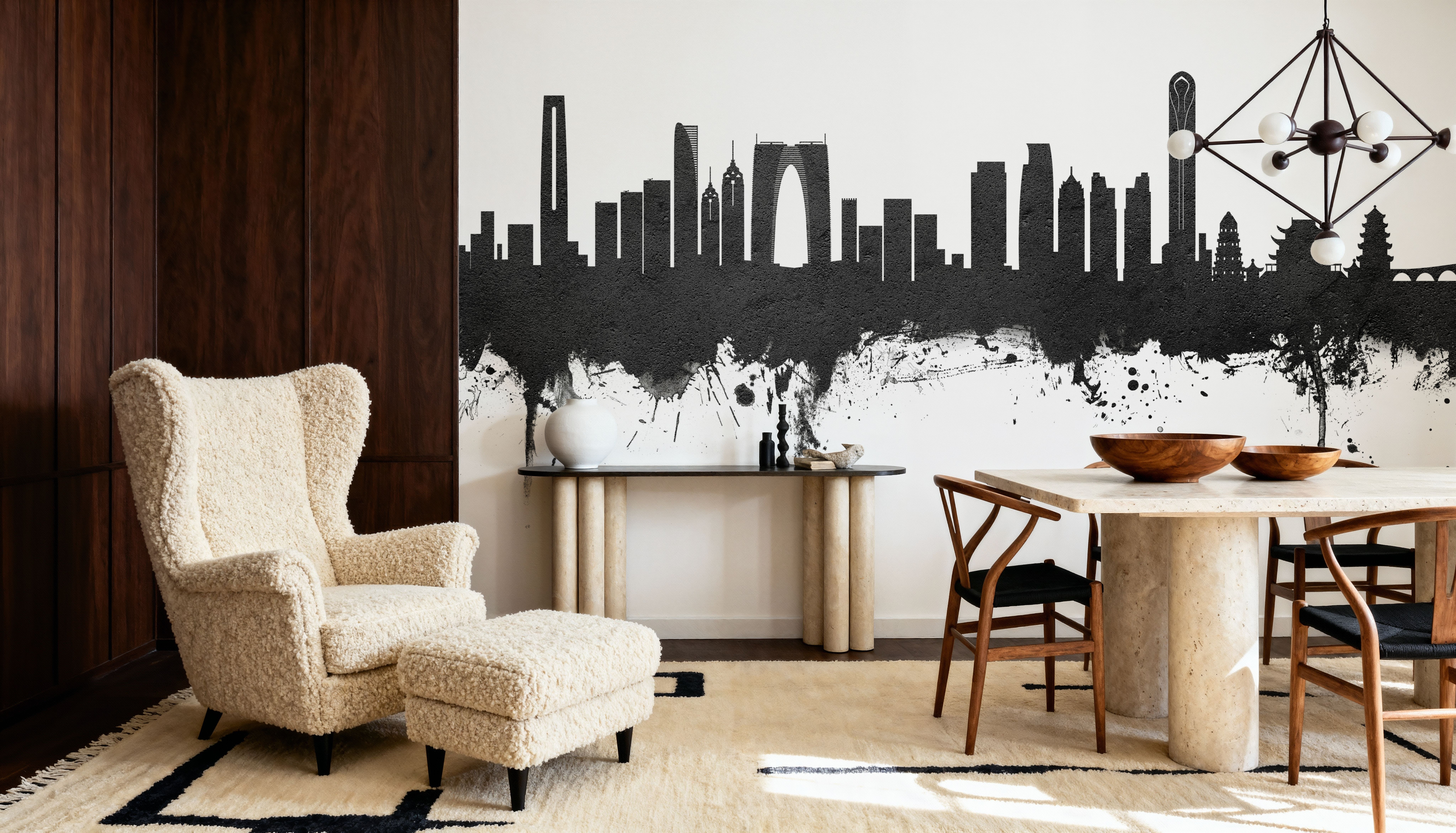 Suzhou China Skyline Black & White