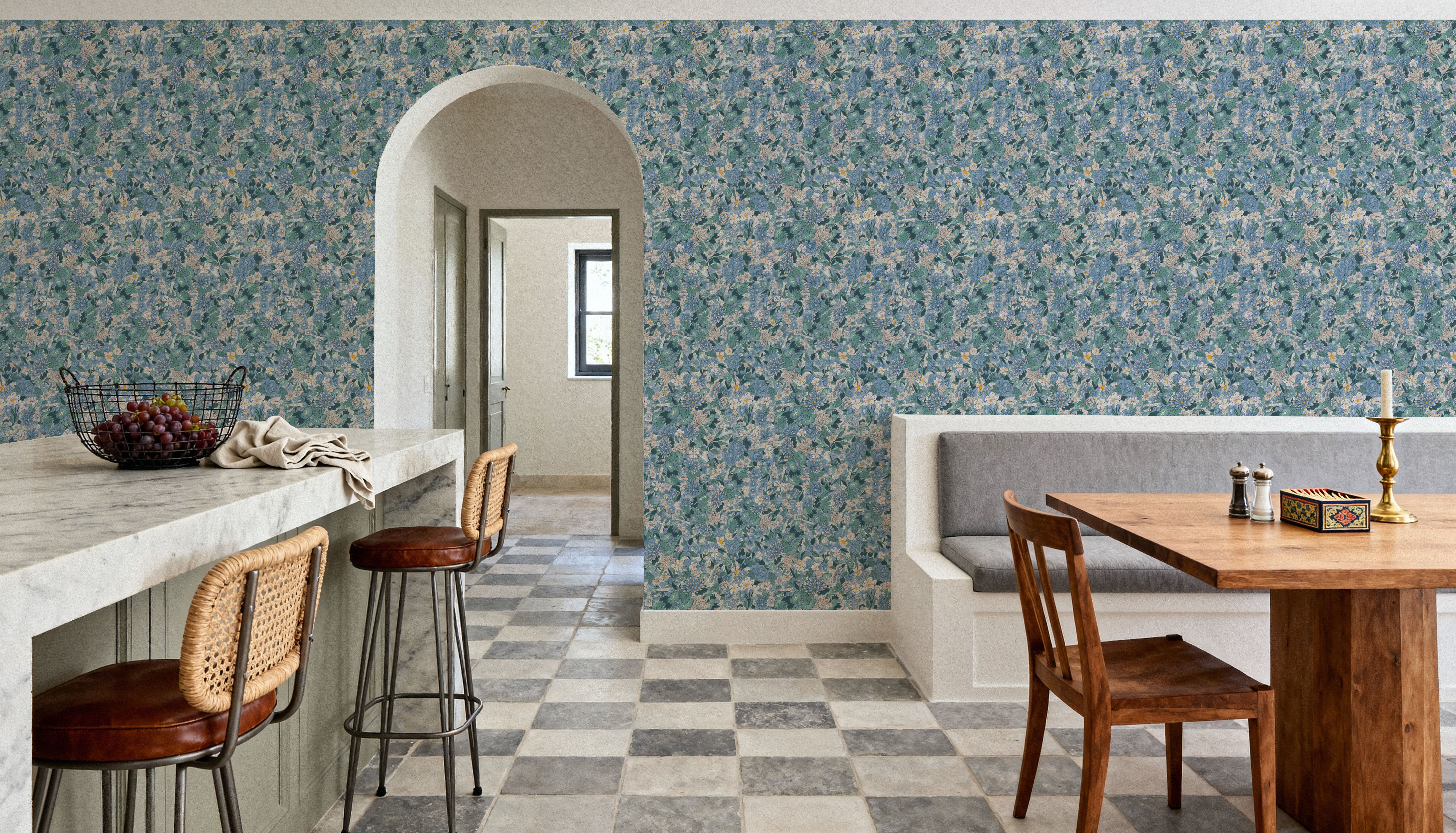 Floral Blossom Dusty Blue