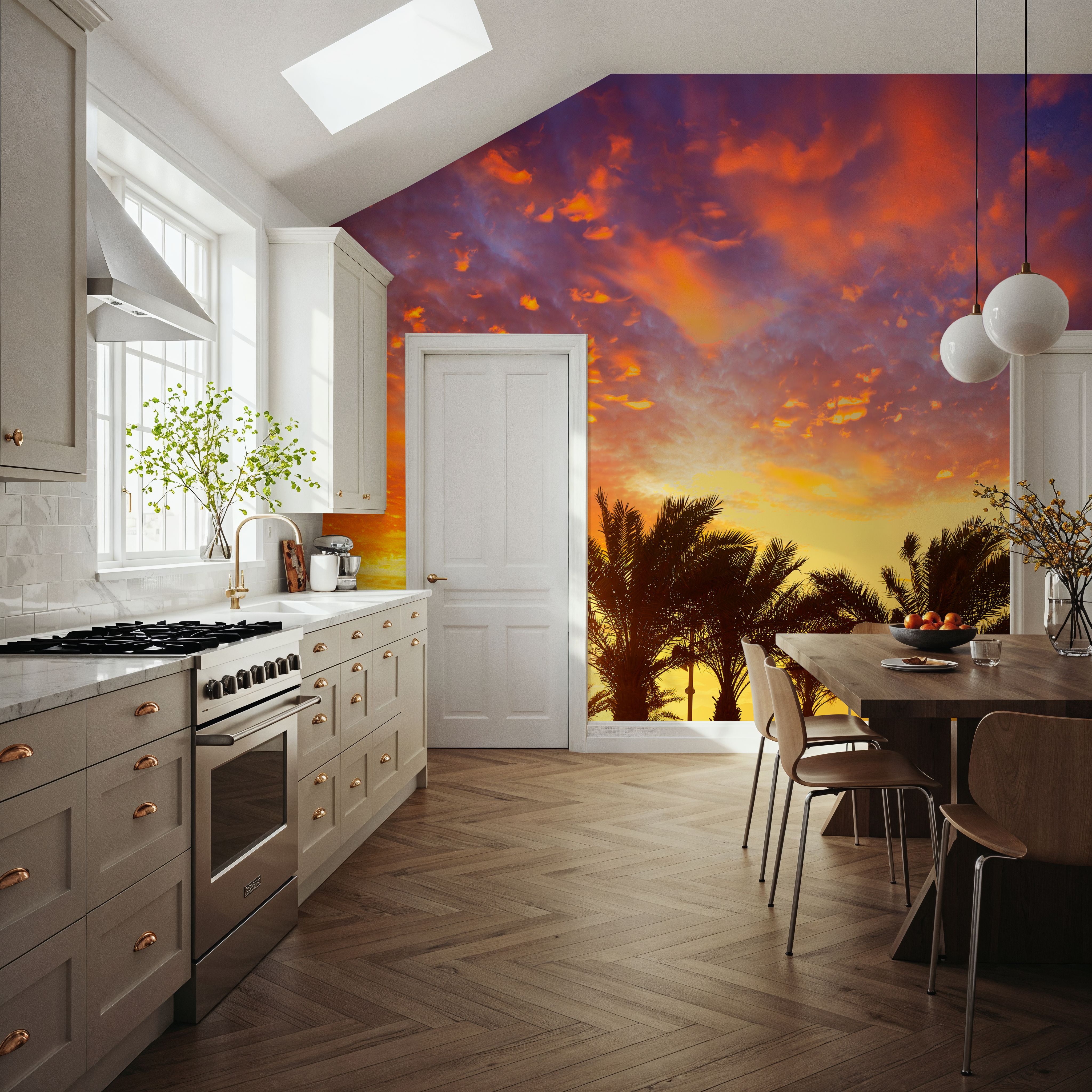 Blue Orange and Yellow Palms