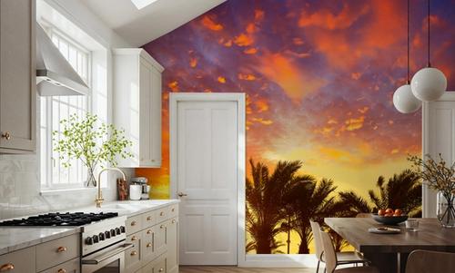 Blue Orange and Yellow Palms