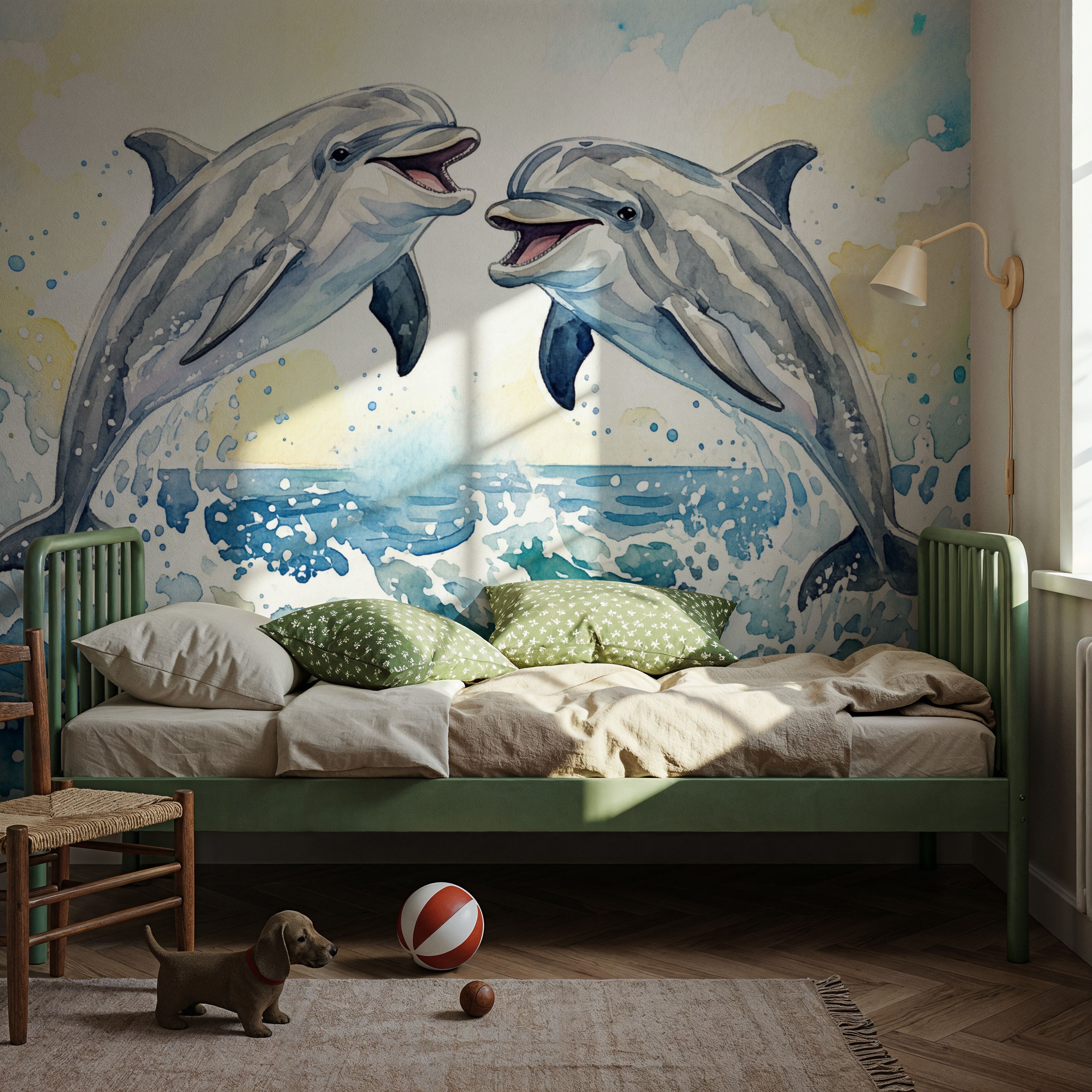 Dolphins II - Watercolor Spirit Animals Series