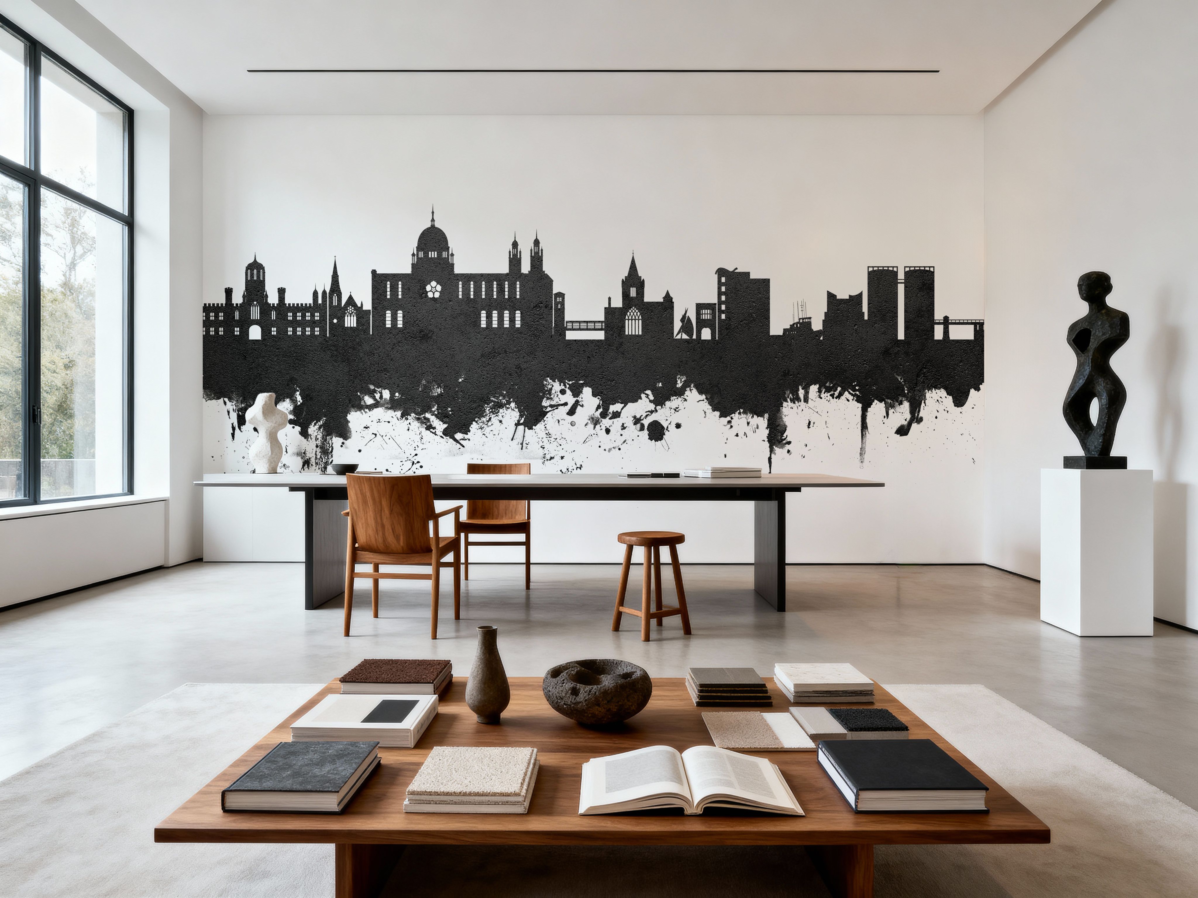 Galway Ireland Skyline Black & White