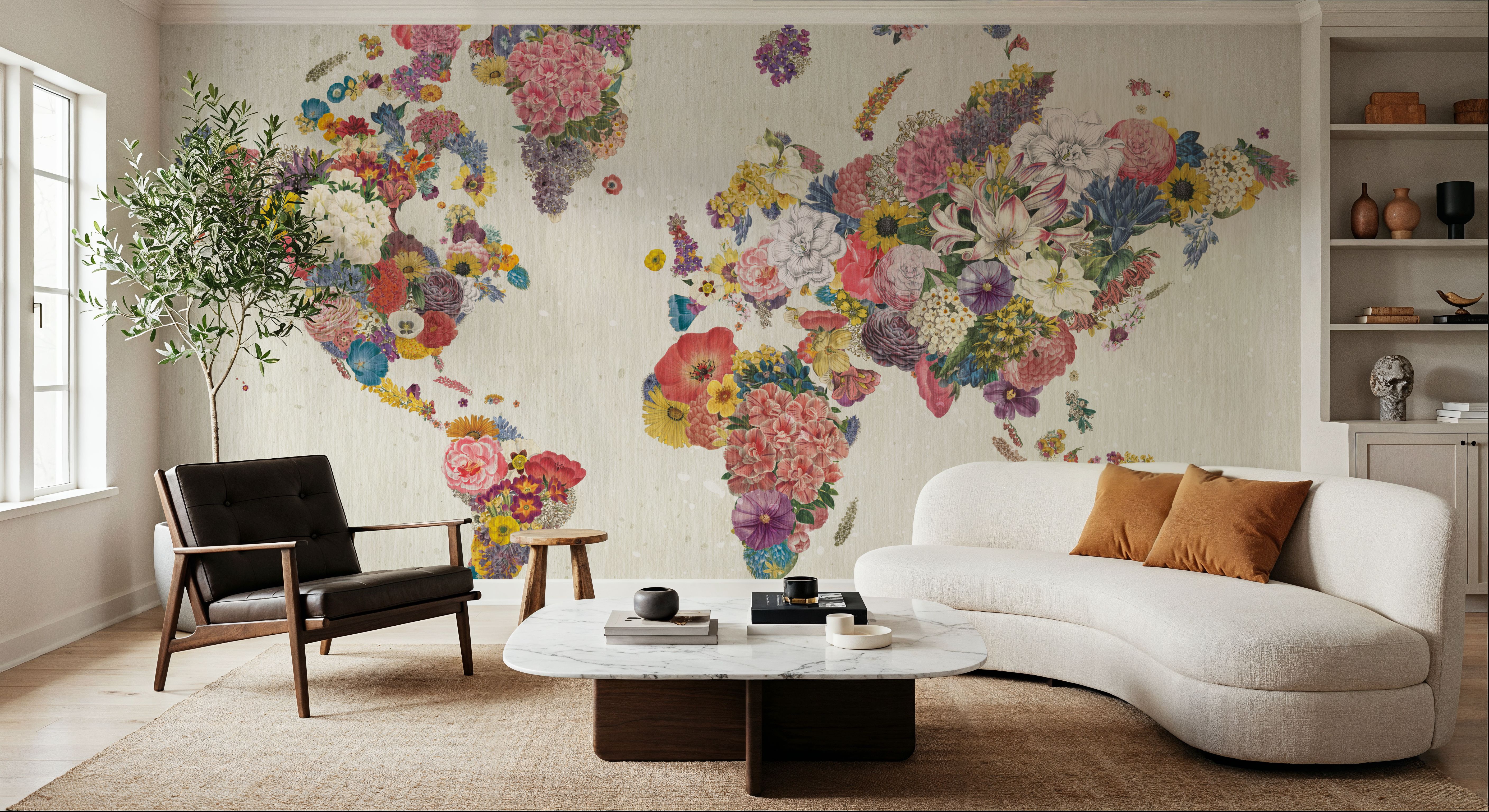 Botanical Floral Map Light