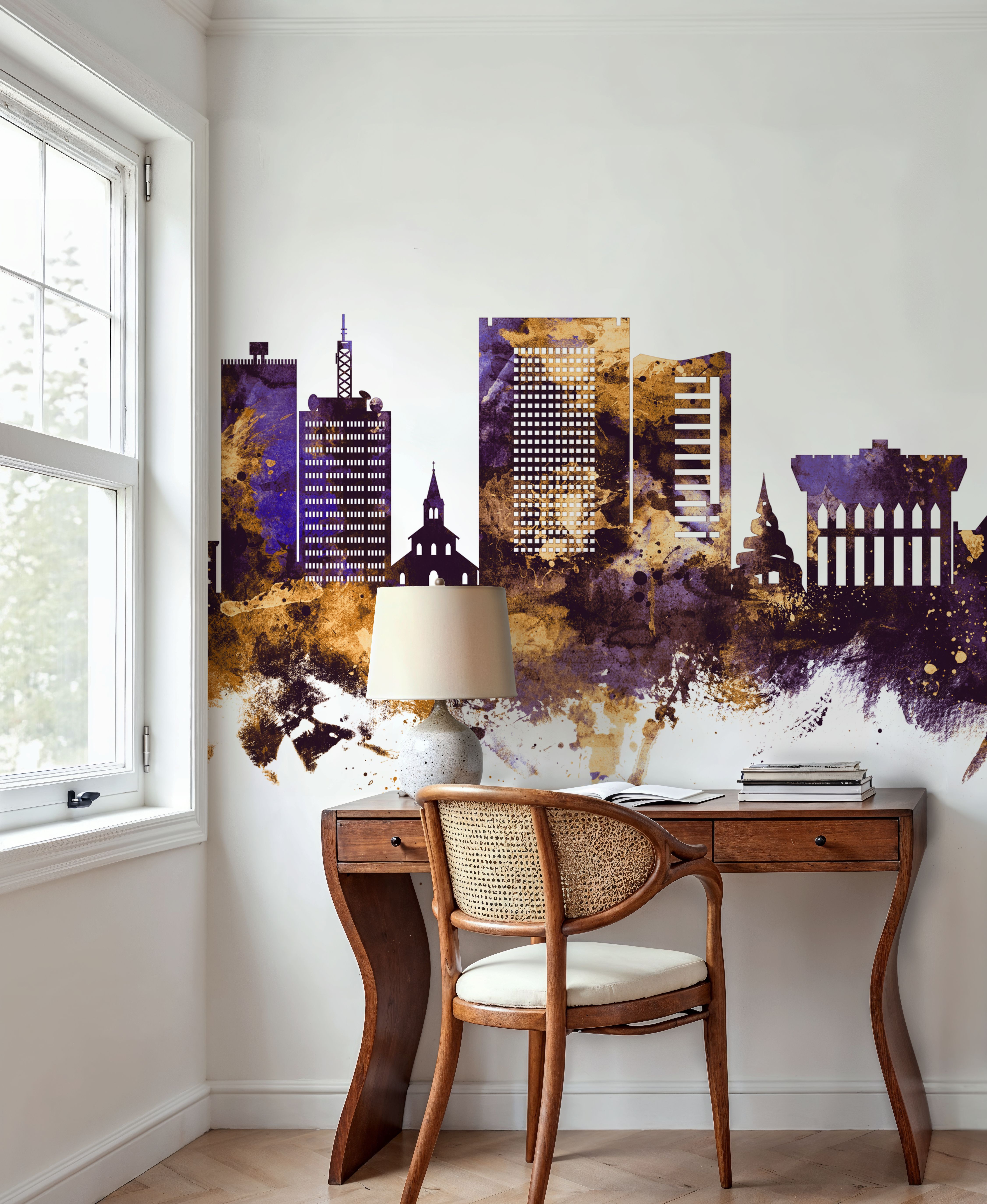 Yaoundé Cameroon Skyline Purple & Gold