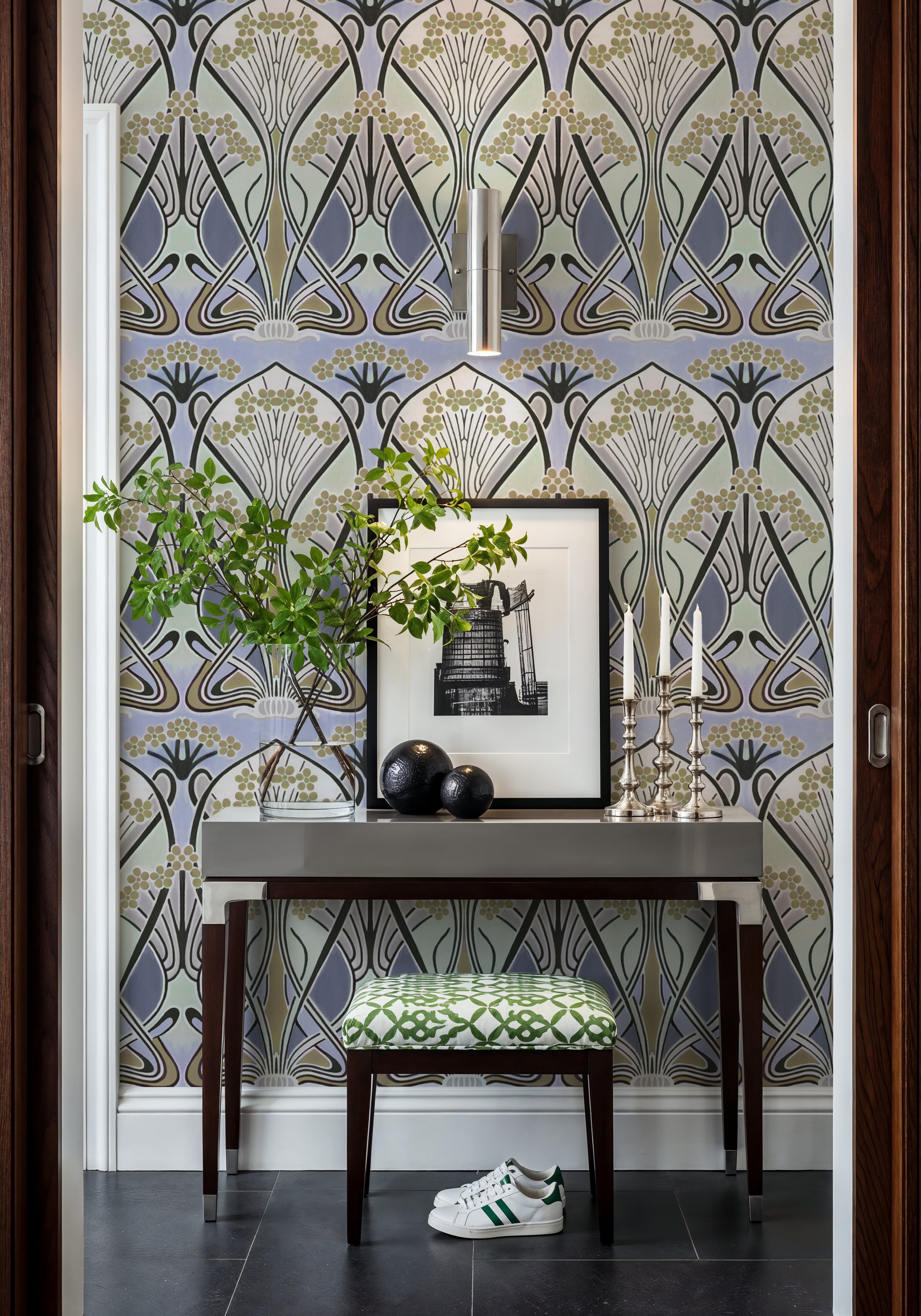 Floral Art Deco Aura, Periwinkle