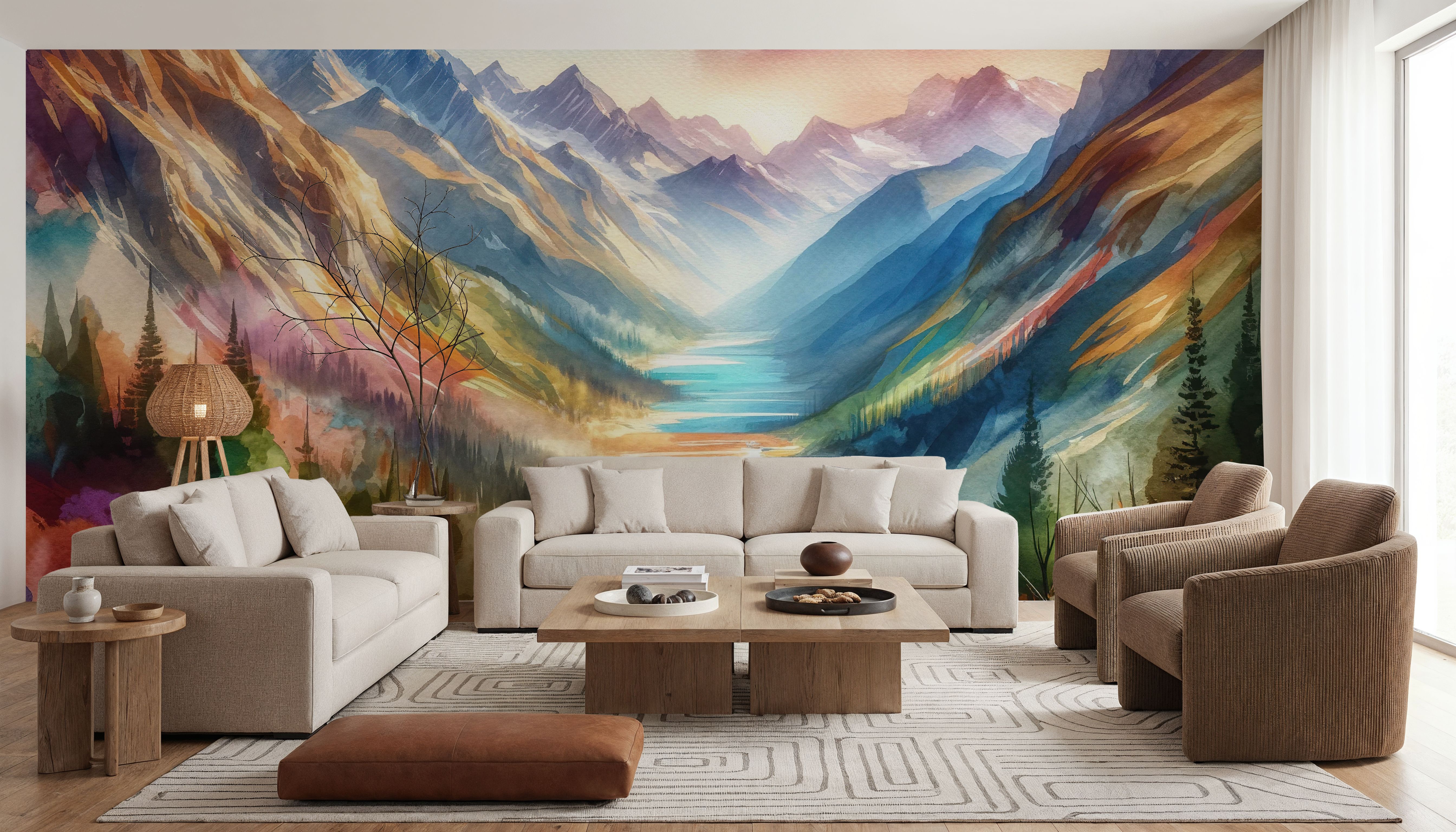 Colorful Mountain Valley Landscape