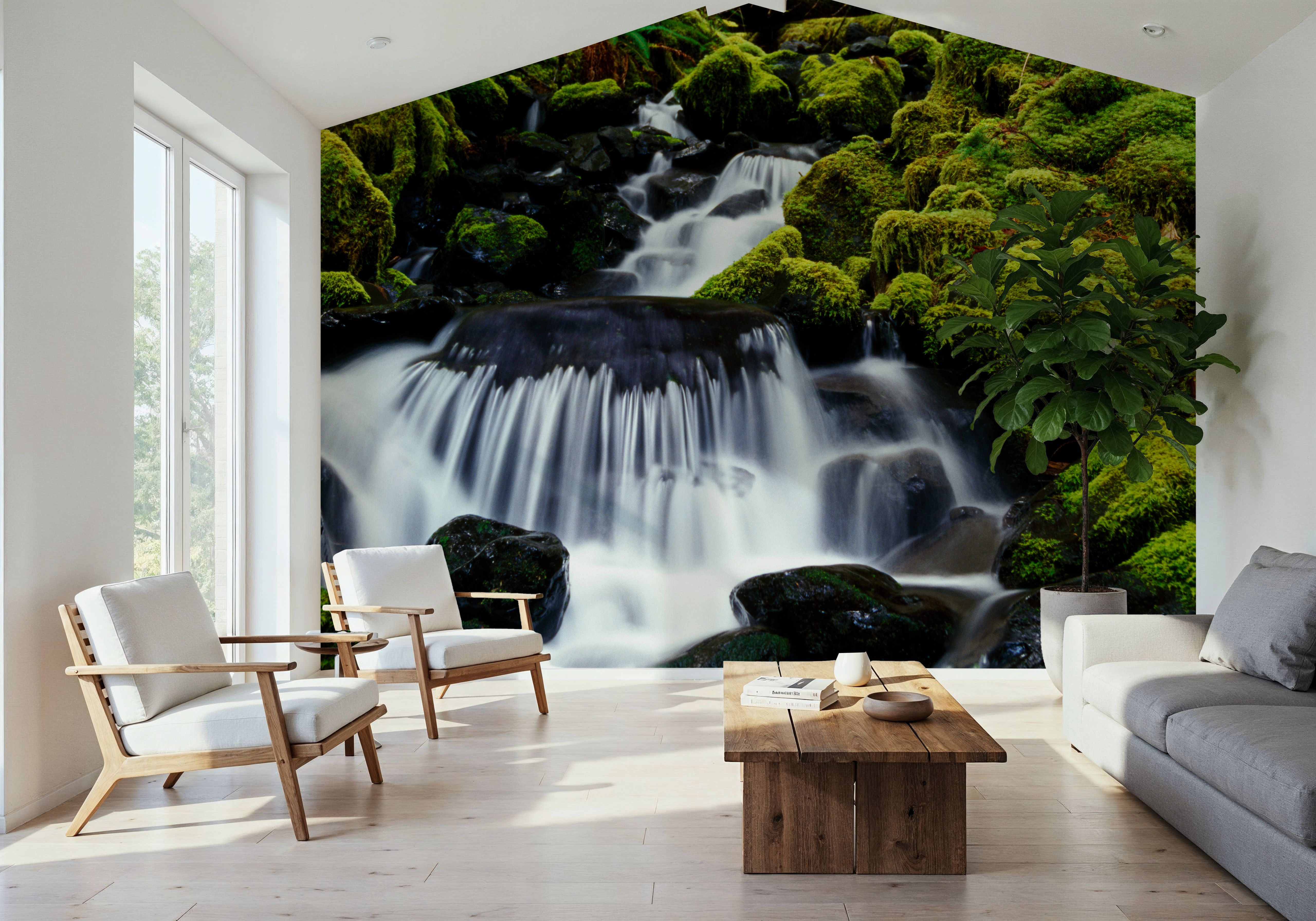 Mossy Rock Waterfall, Wallpaper