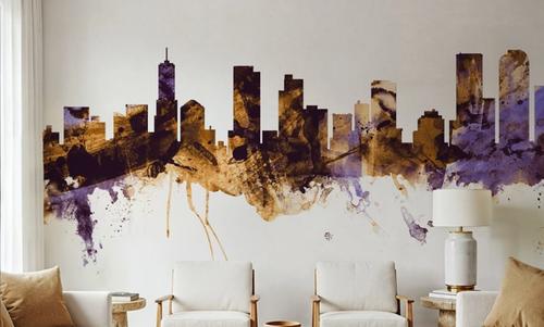 Denver Skyline Purple & Gold