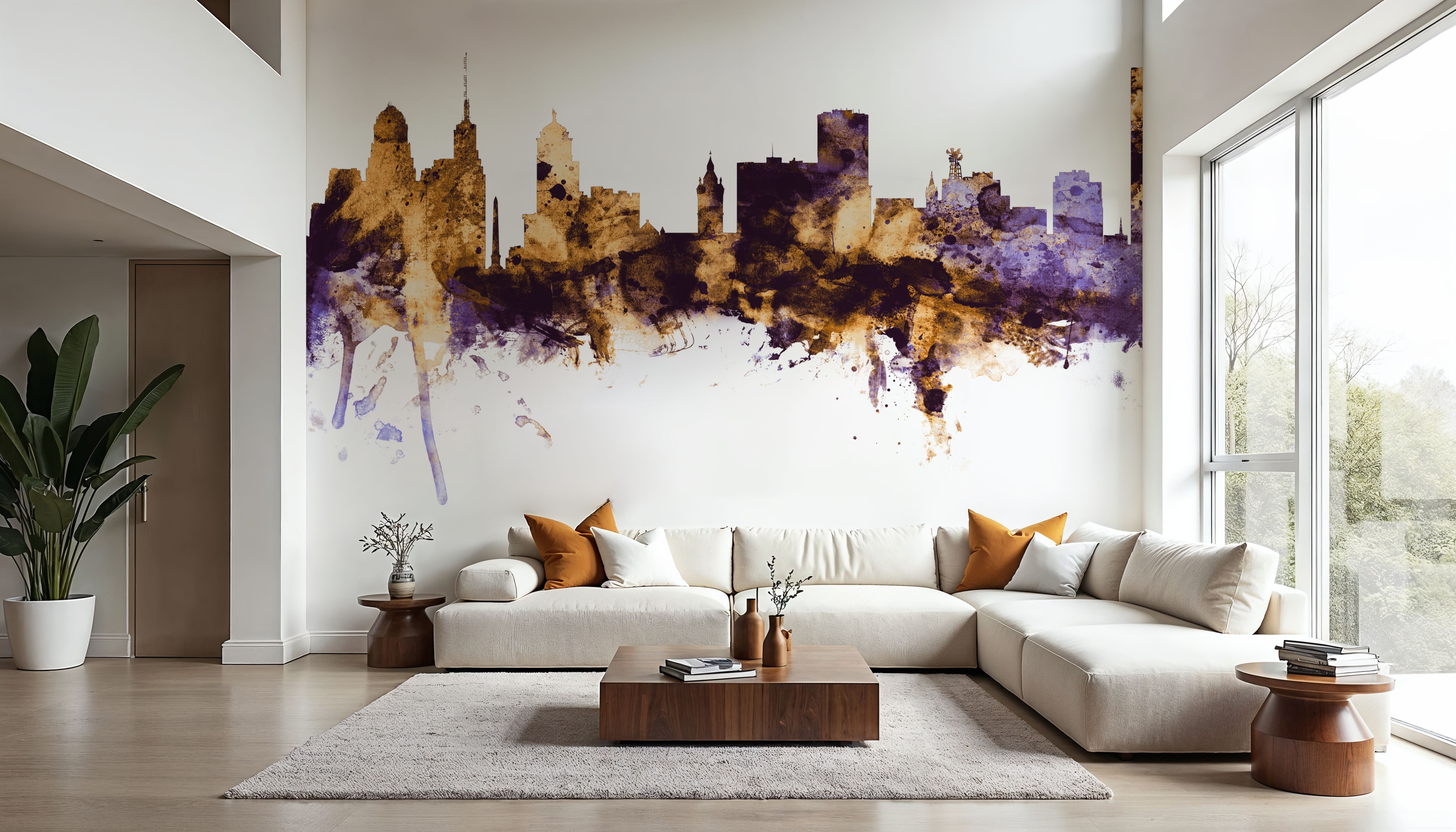 Buffalo New York Skyline Purple & Gold