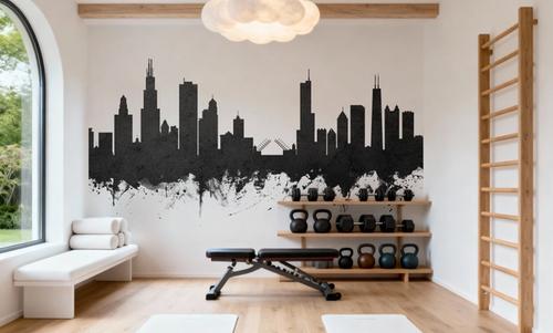 Chicago Illinois Skyline Black & White