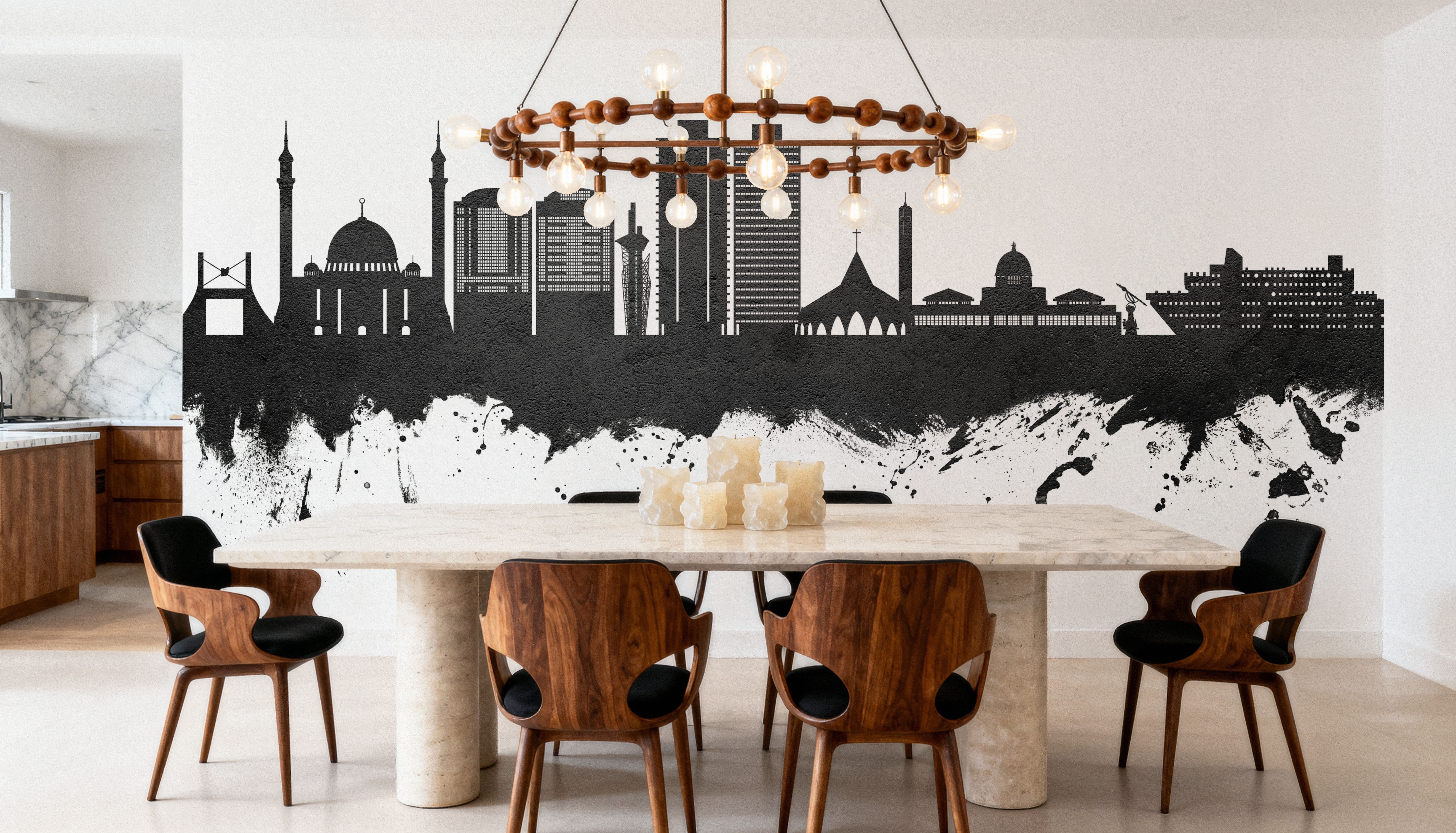 Abuja Nigeria Skyline Black & White