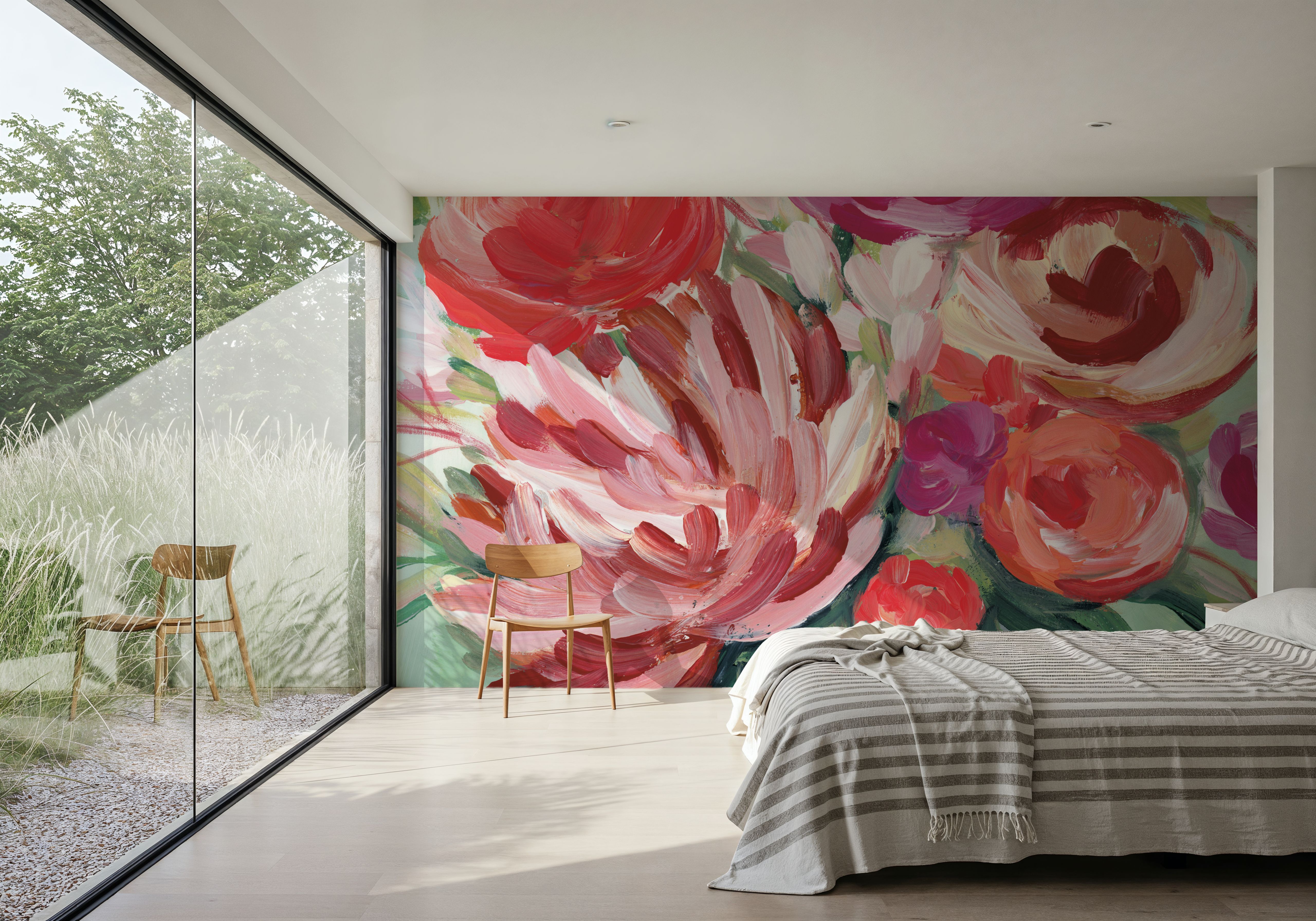 Spring Blooms in Striped Vase I