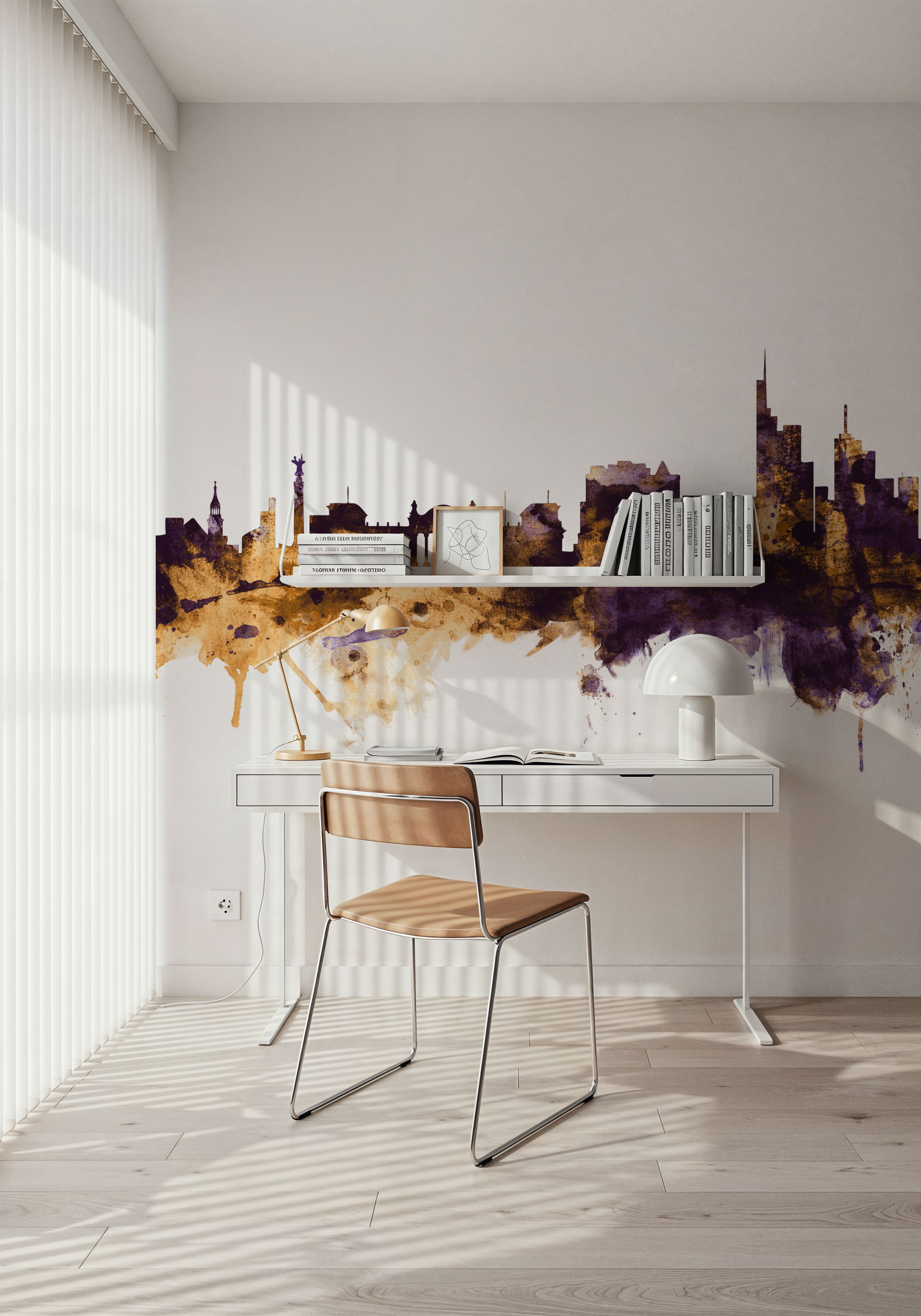 Berlin Skyline Purple & Gold