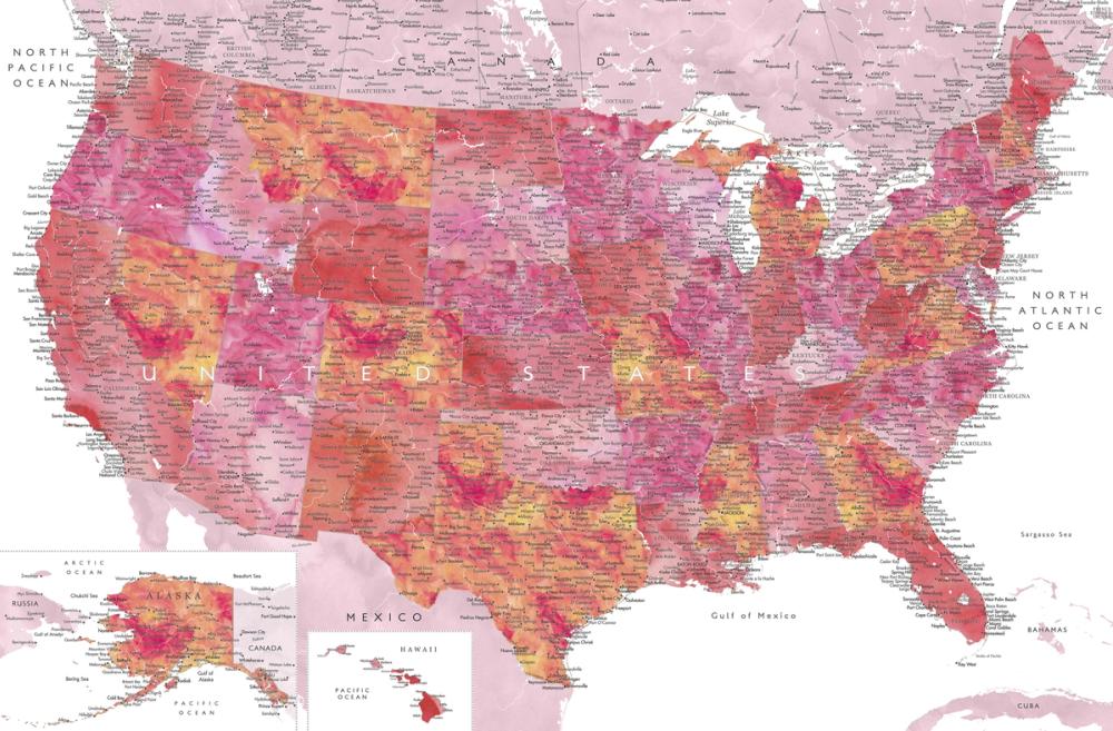US Map Detailed - Tatiana
