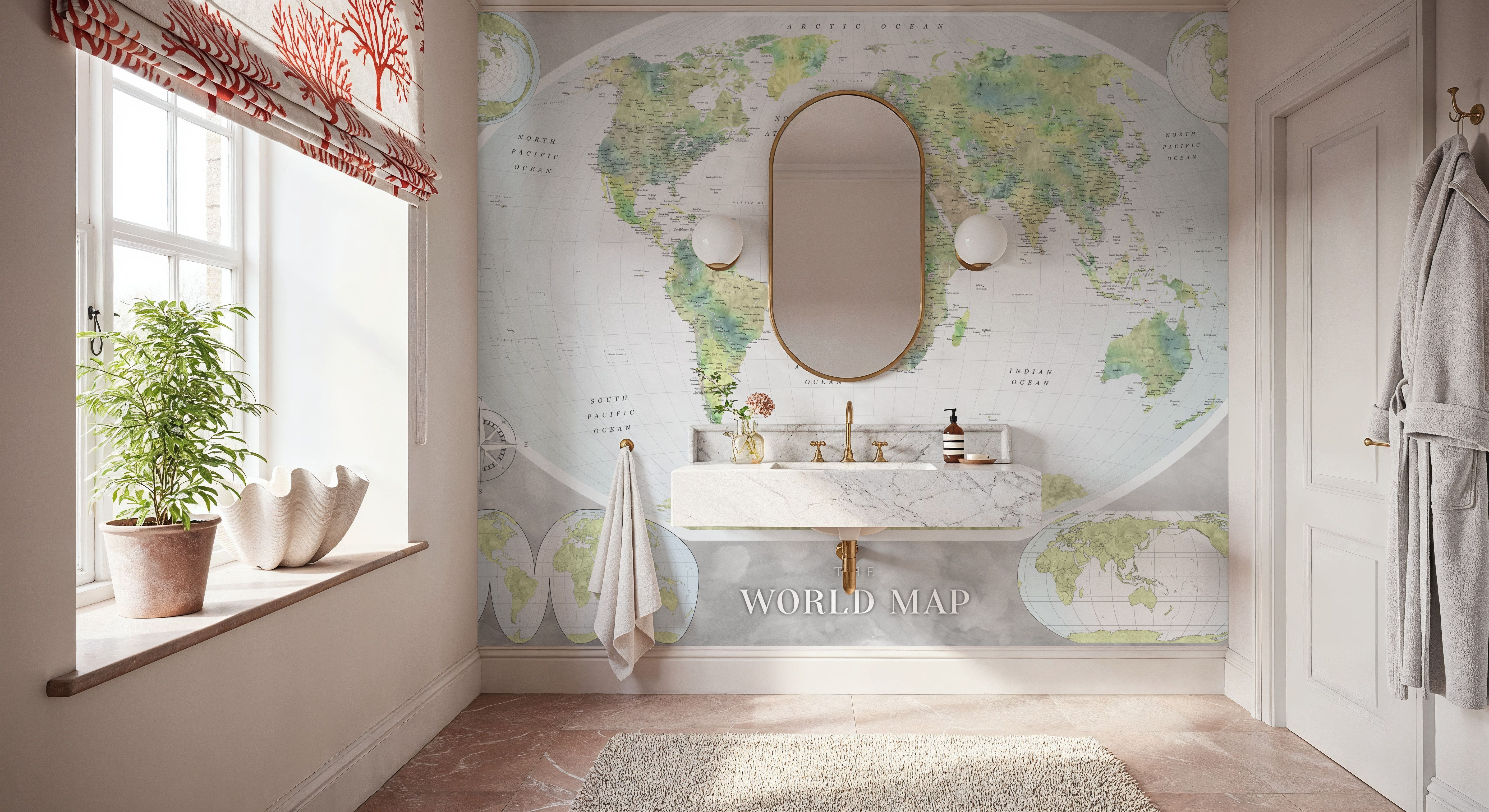 World Map Atlas Green