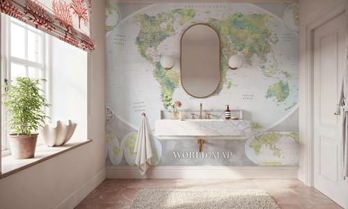 World Map Atlas Green