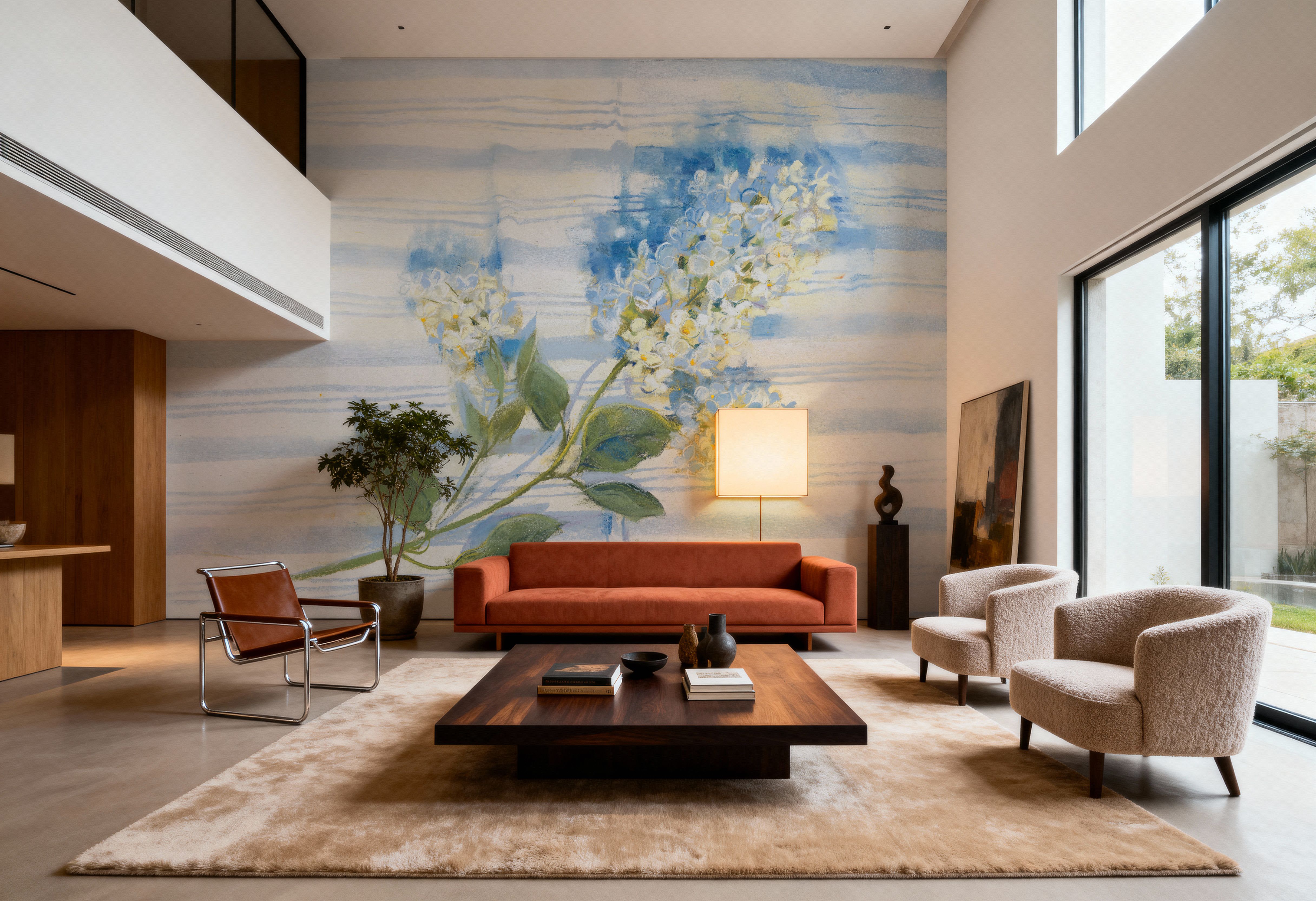 Lilac on Blue Stripe