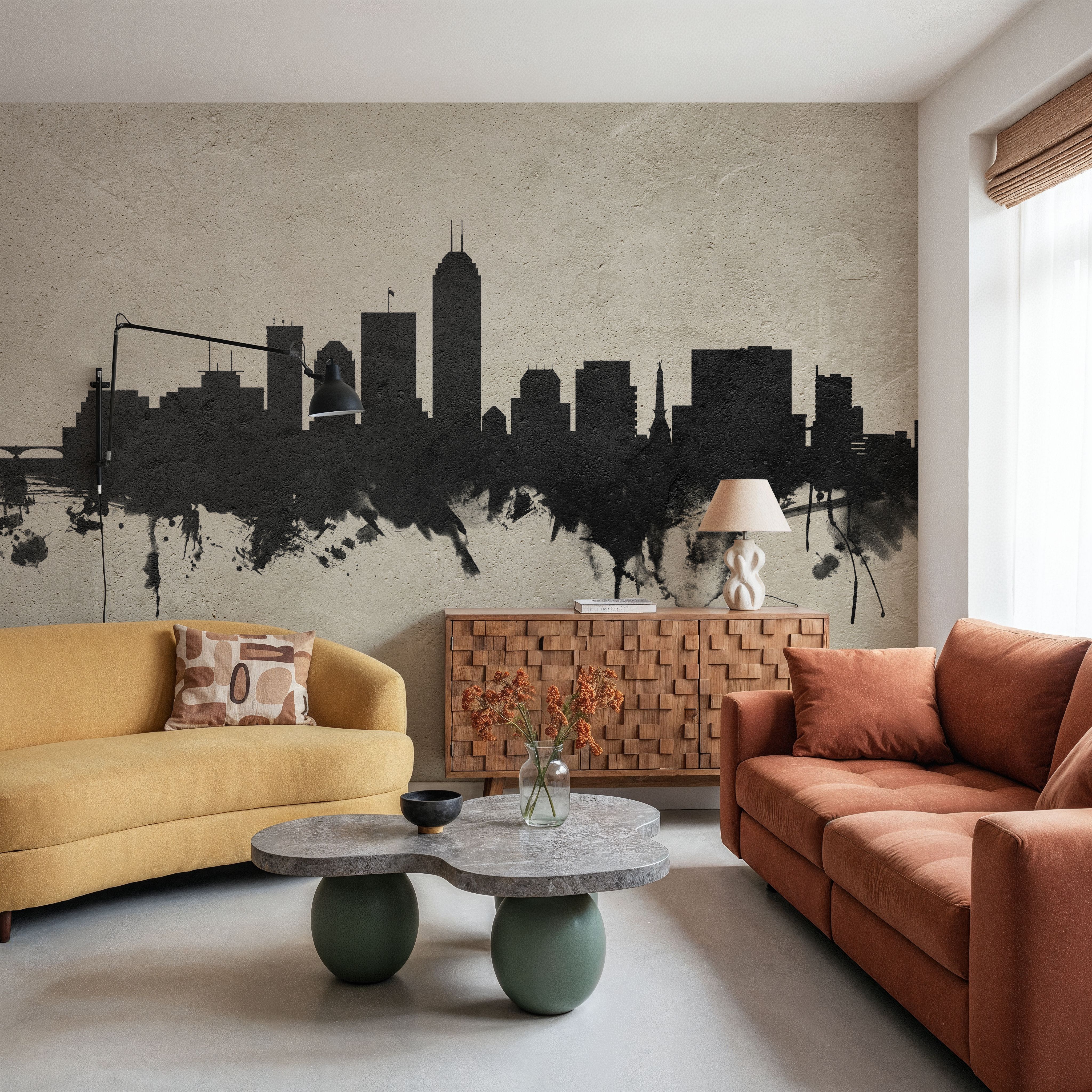 Indianapolis Indiana Skyline Concrete