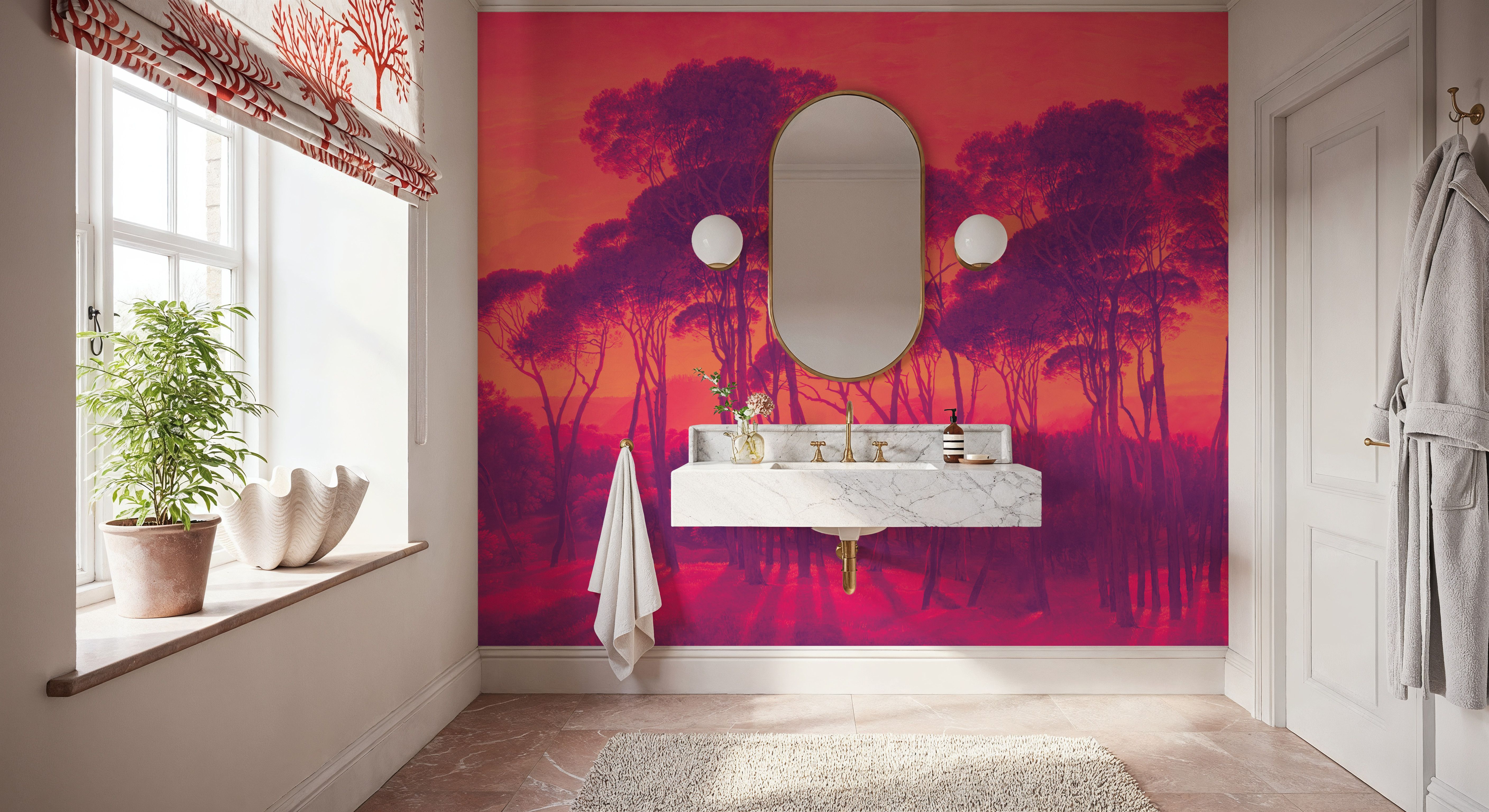 Mediterranean Pine Landscape, Sunset